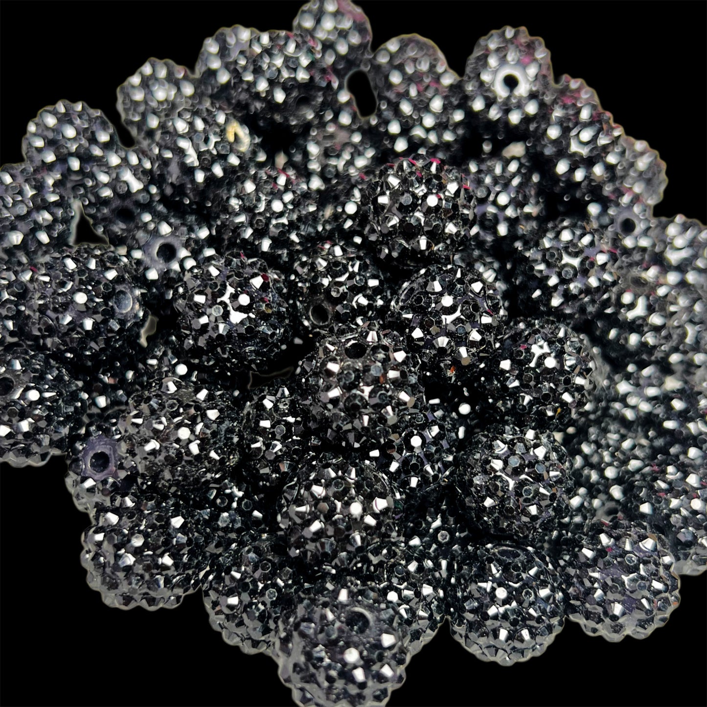 "Black" Rhinestone Acrylic Bead (1 Count)
