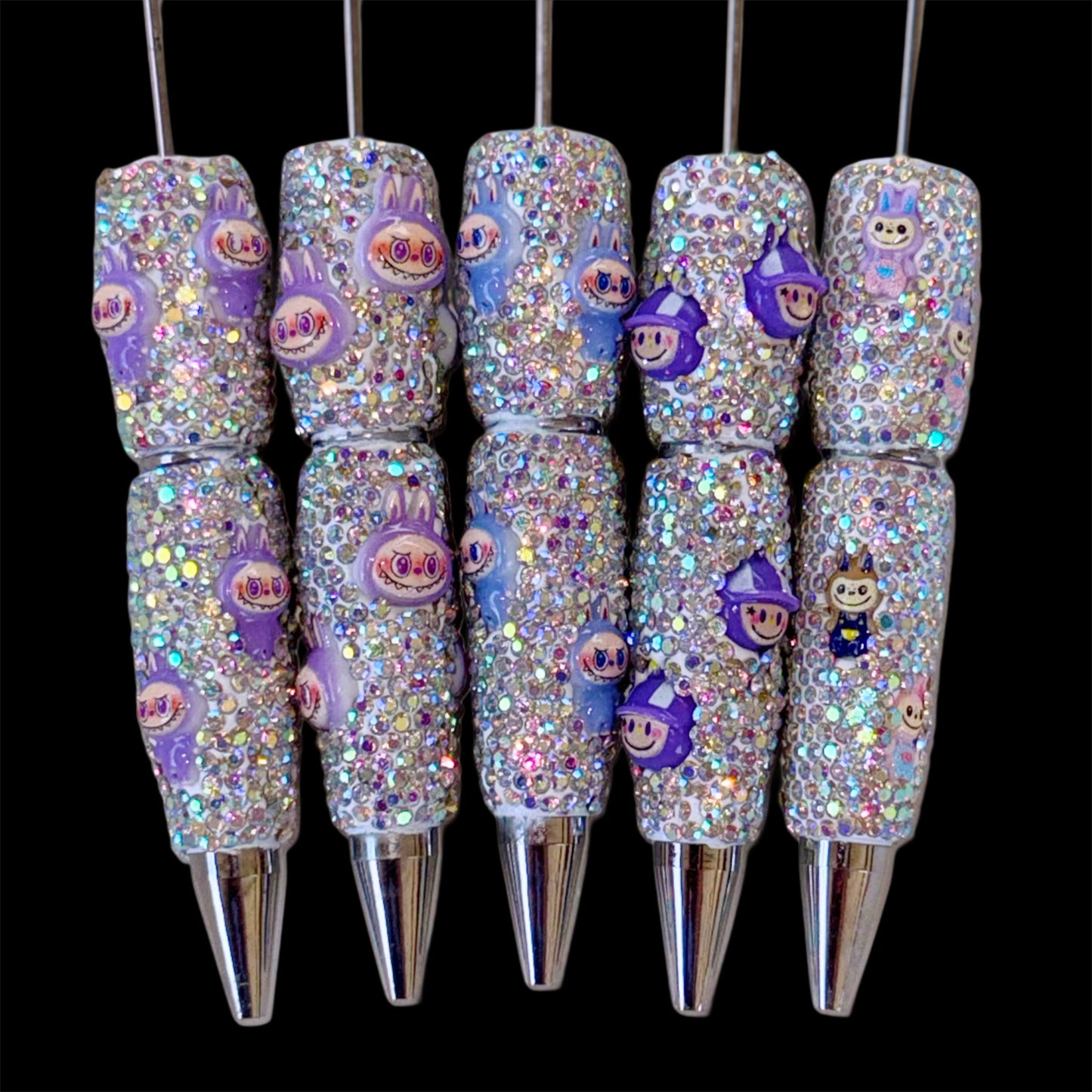 Labubu 1-5 Rhinestone Bead-able Pens NEW