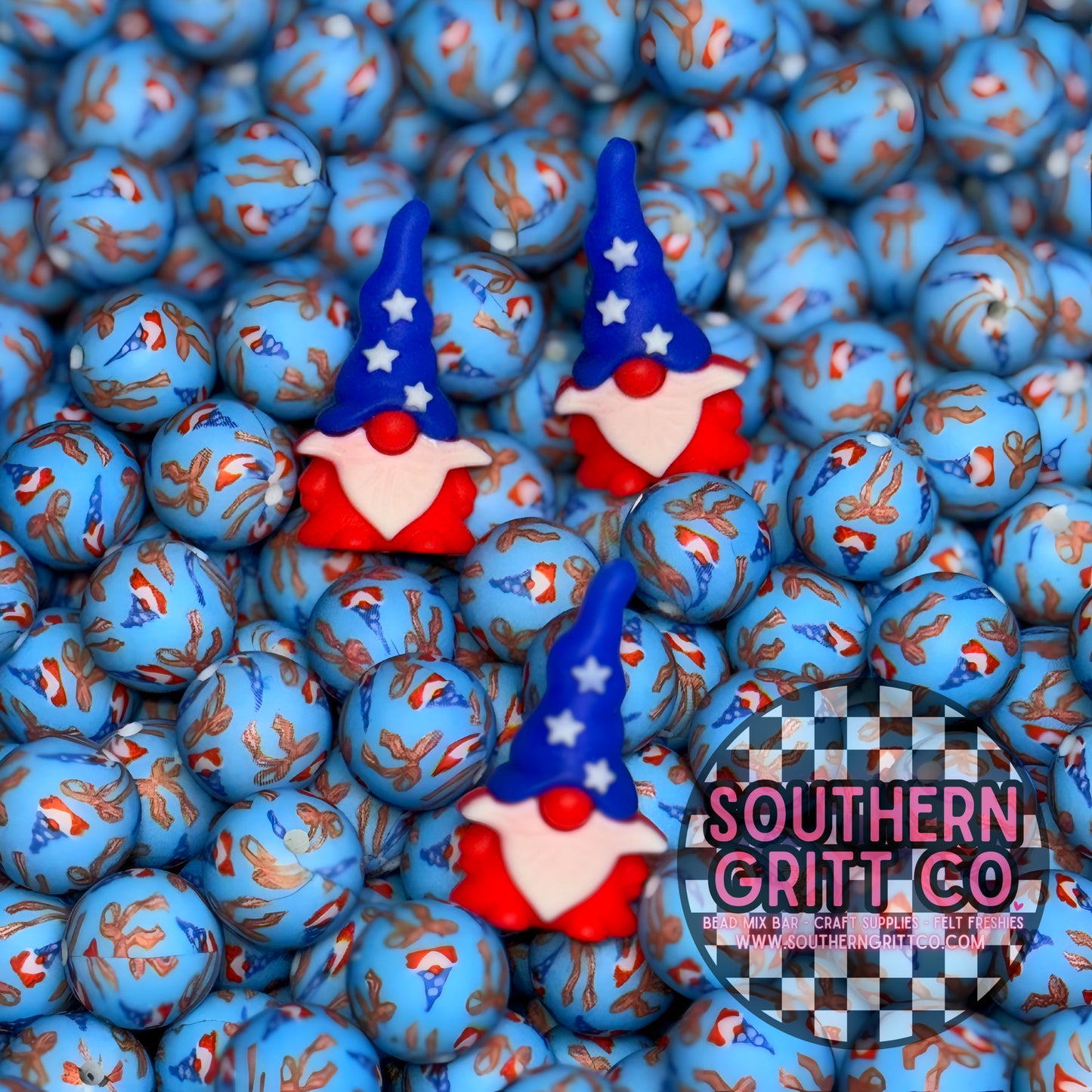 American Gnome Printed Silicone 15mm Printed Bead *SGC EXCLUSIVE*