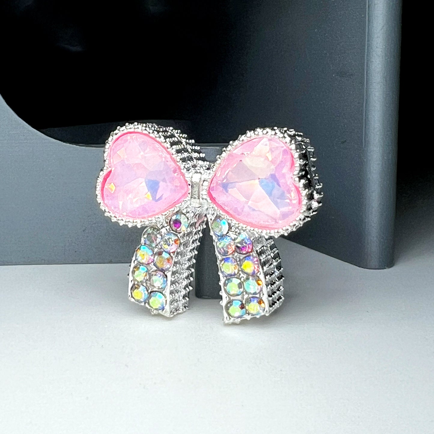 Bow Metal Rhinestone Bead