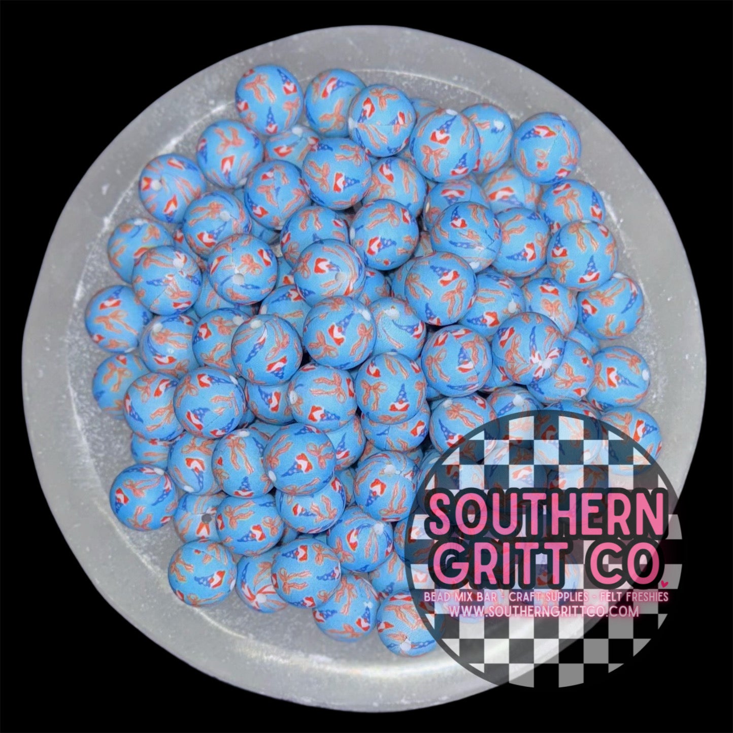 American Gnome Printed Silicone 15mm Printed Bead *SGC EXCLUSIVE*