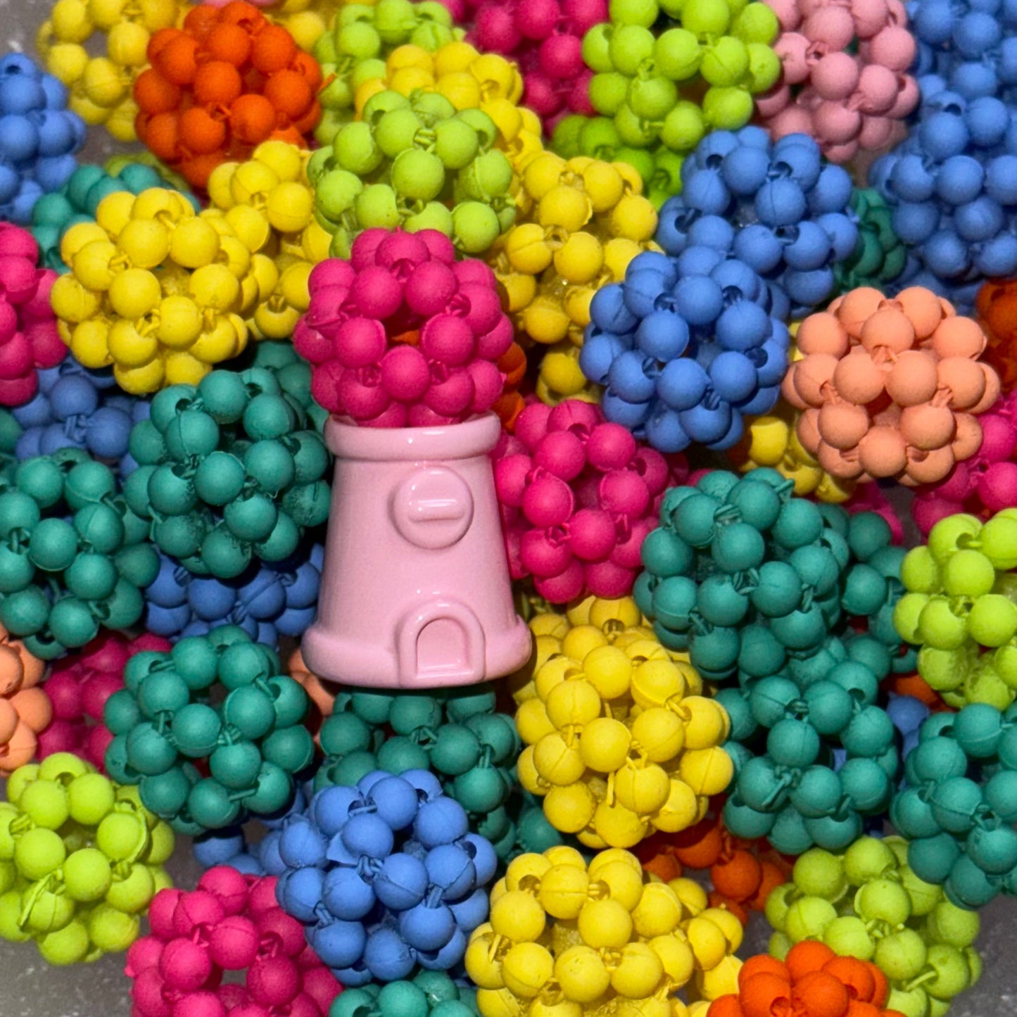 Mixed Neon Bubble Spacer 14mm Acrylic Bead