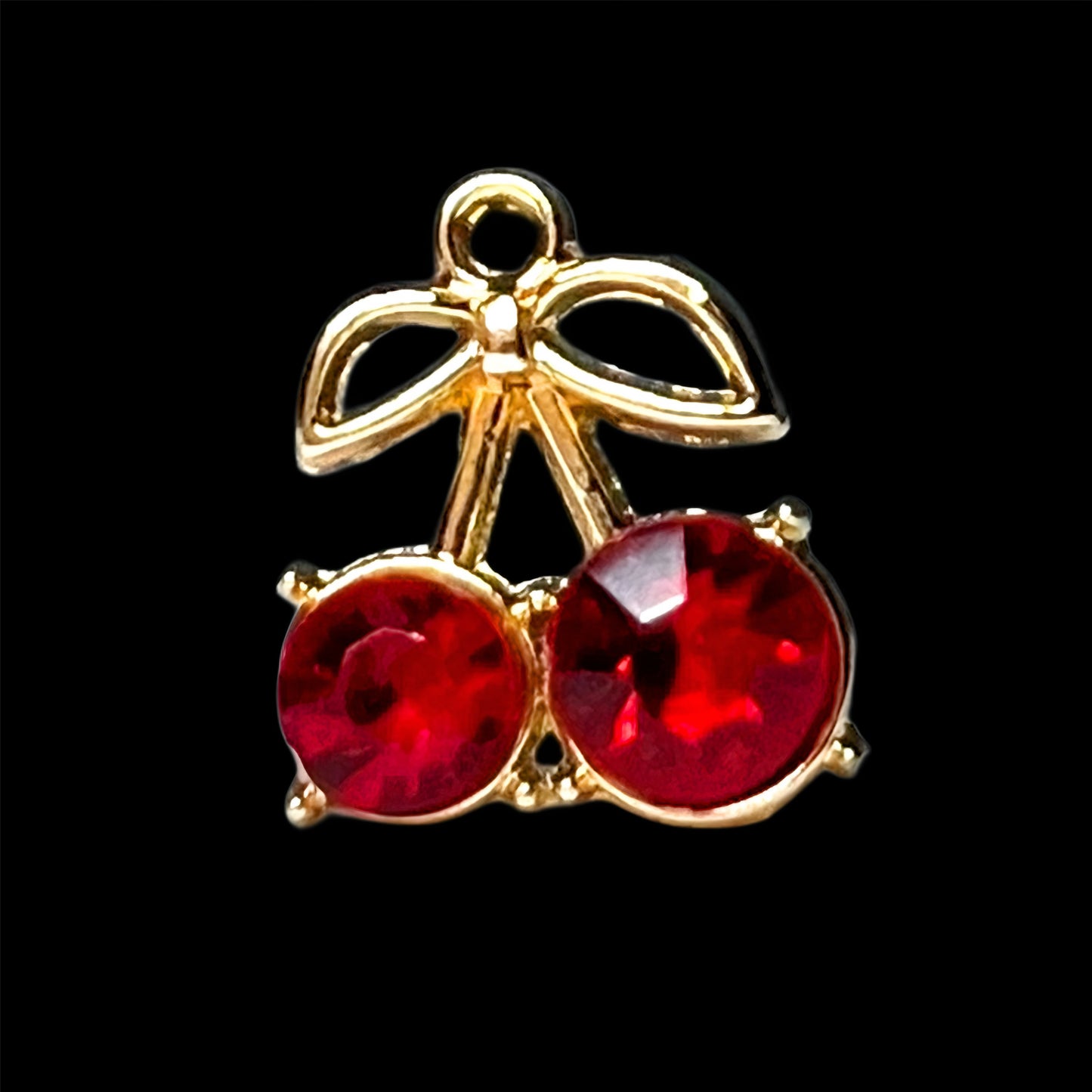 Gold Small Cherry Rhinestones