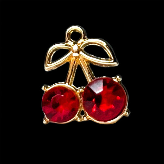 Gold Small Cherry Rhinestones