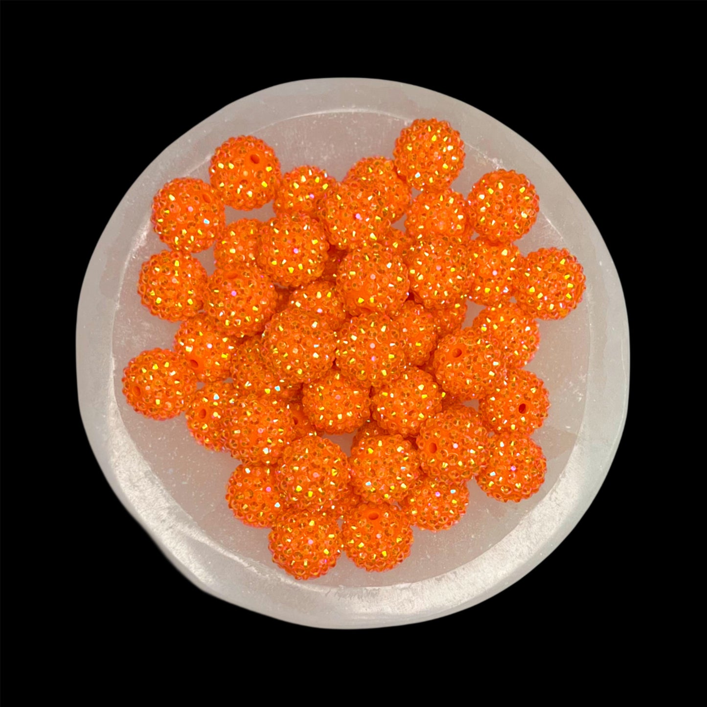 "AB Orange" Rhinestone Acrylic Bead (1 Count)