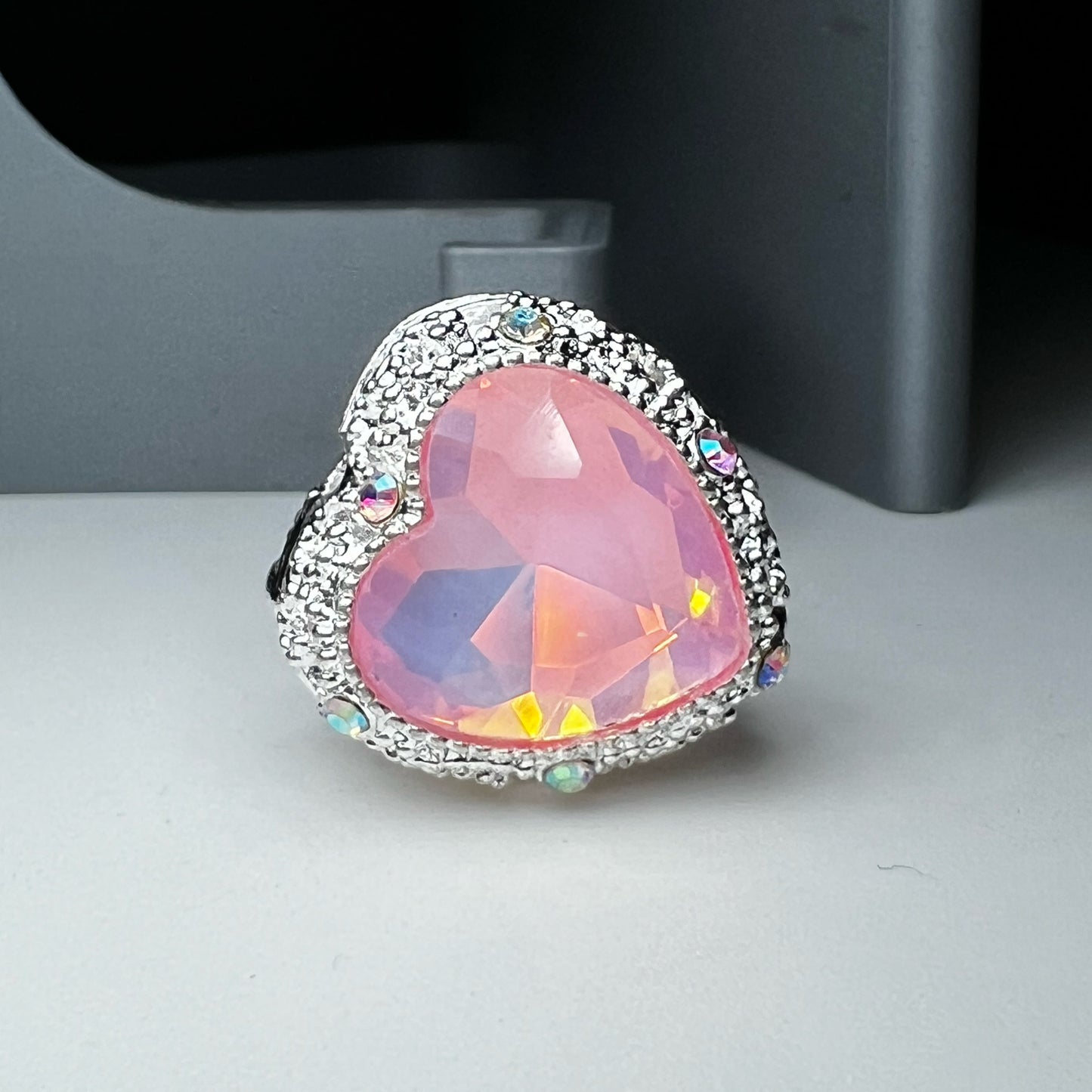Heart Metal Rhinestone Bead