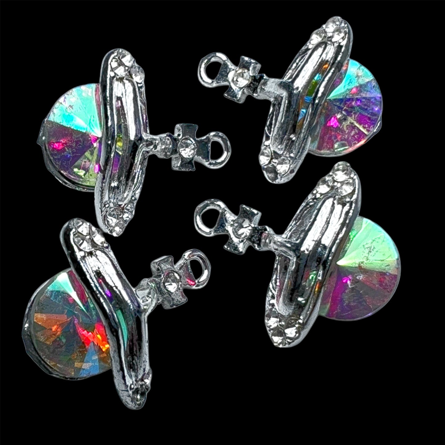 Silver "Vivienne Westwood" Inspired Varnished Rhinestone Charm