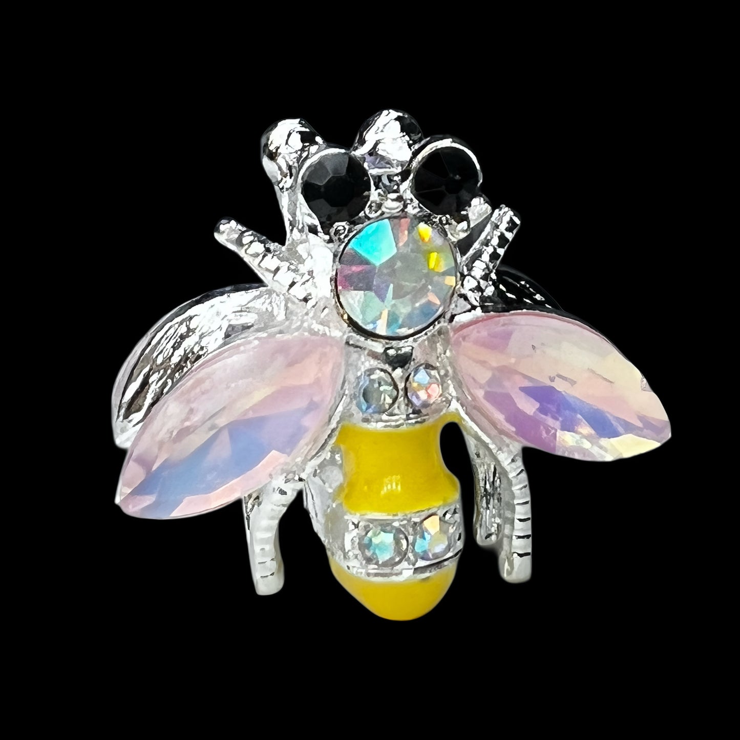 Bee Metal Rhinestone Bead