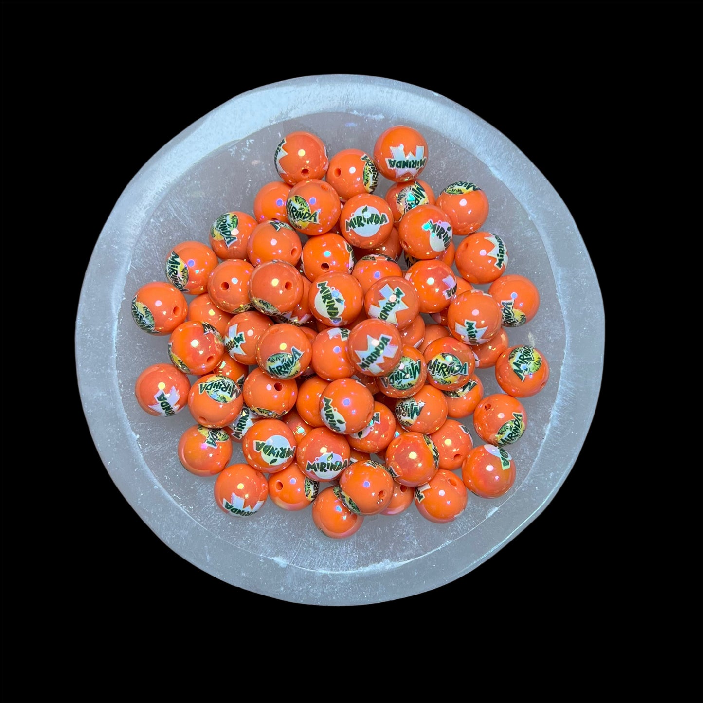 Soda "Mirinda" Acrylic Printed Bead