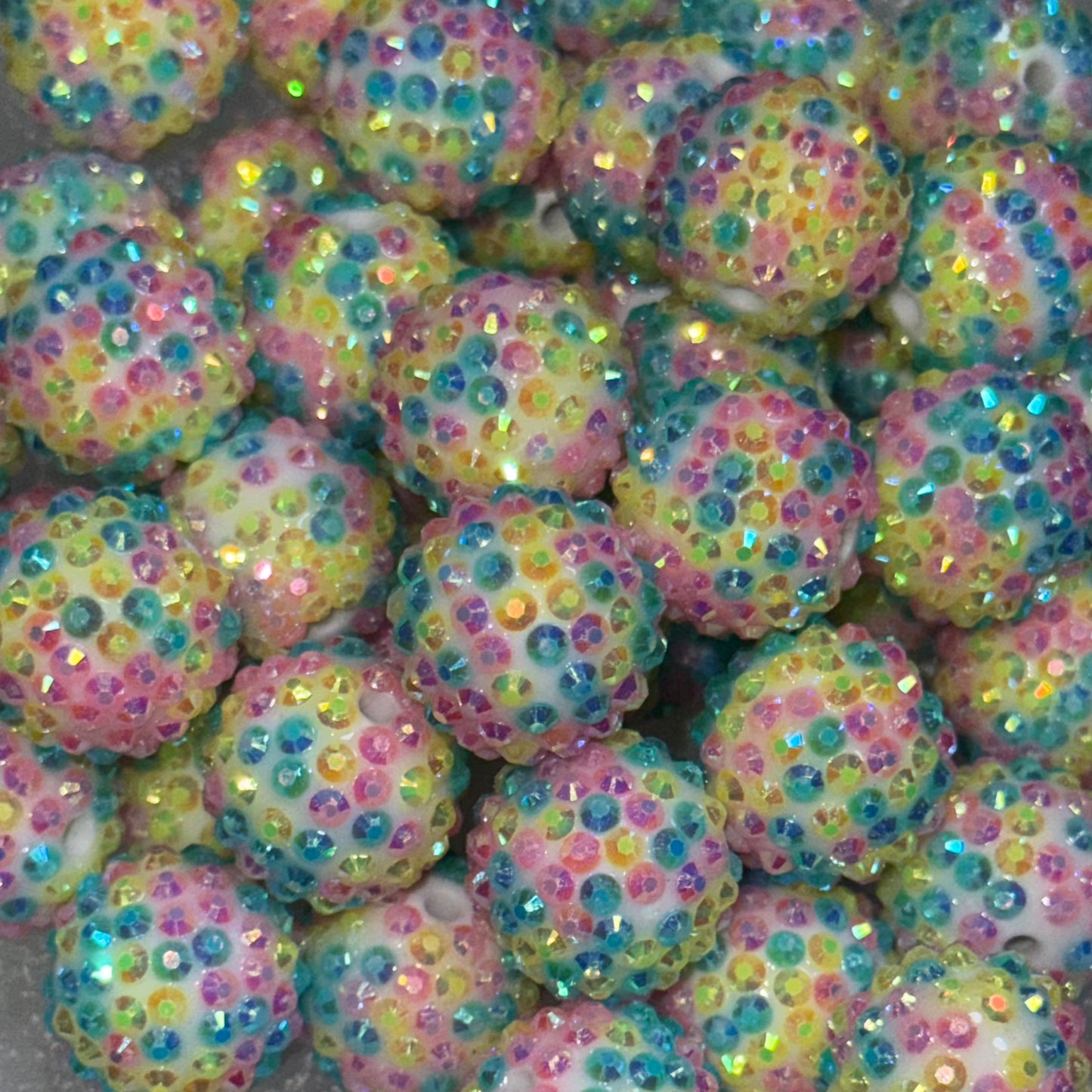 #47 AB Yellow Unicorn Rhinestone Acrylic Bead (1 Count)