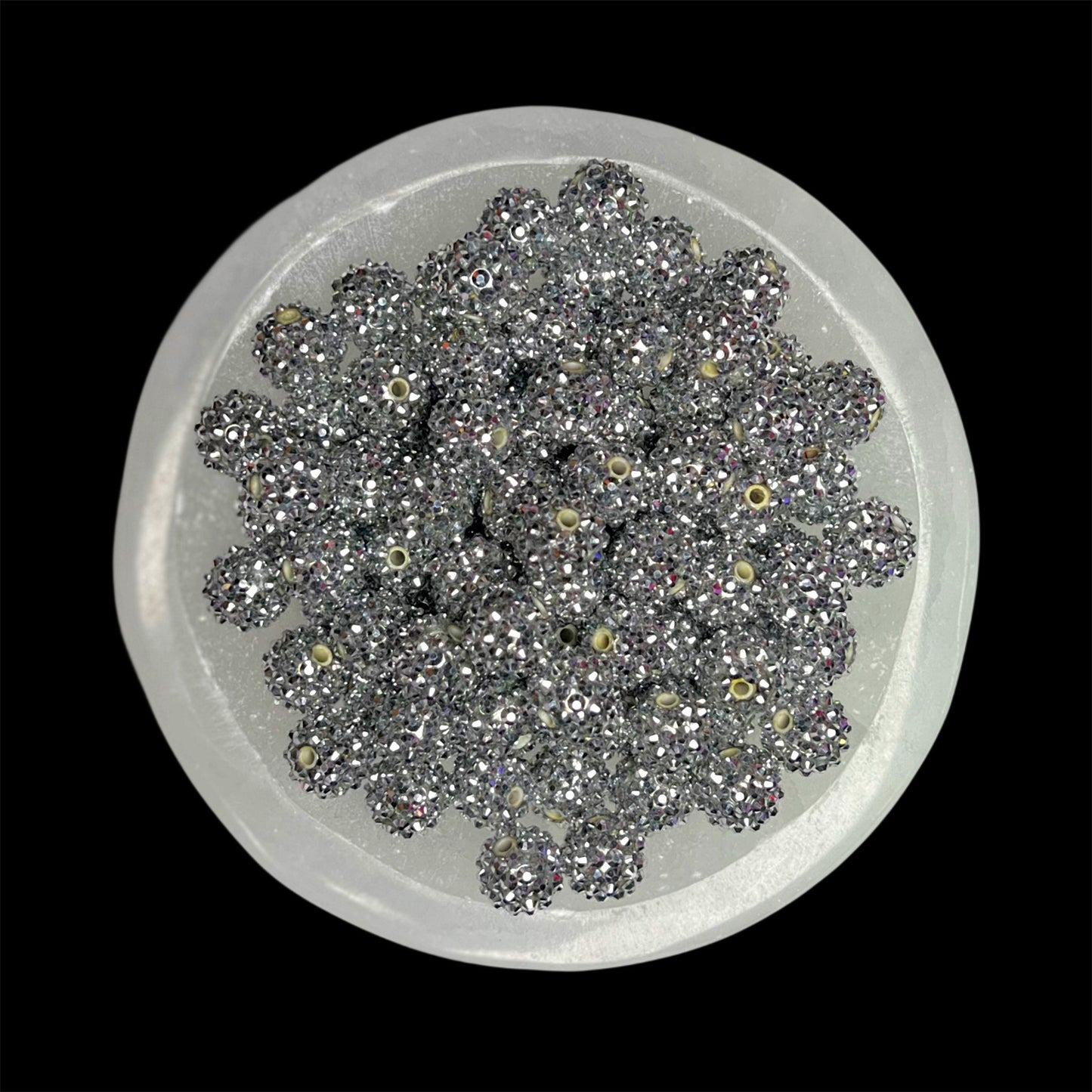 "Silver" Rhinestone Acrylic Bead (1 Count)