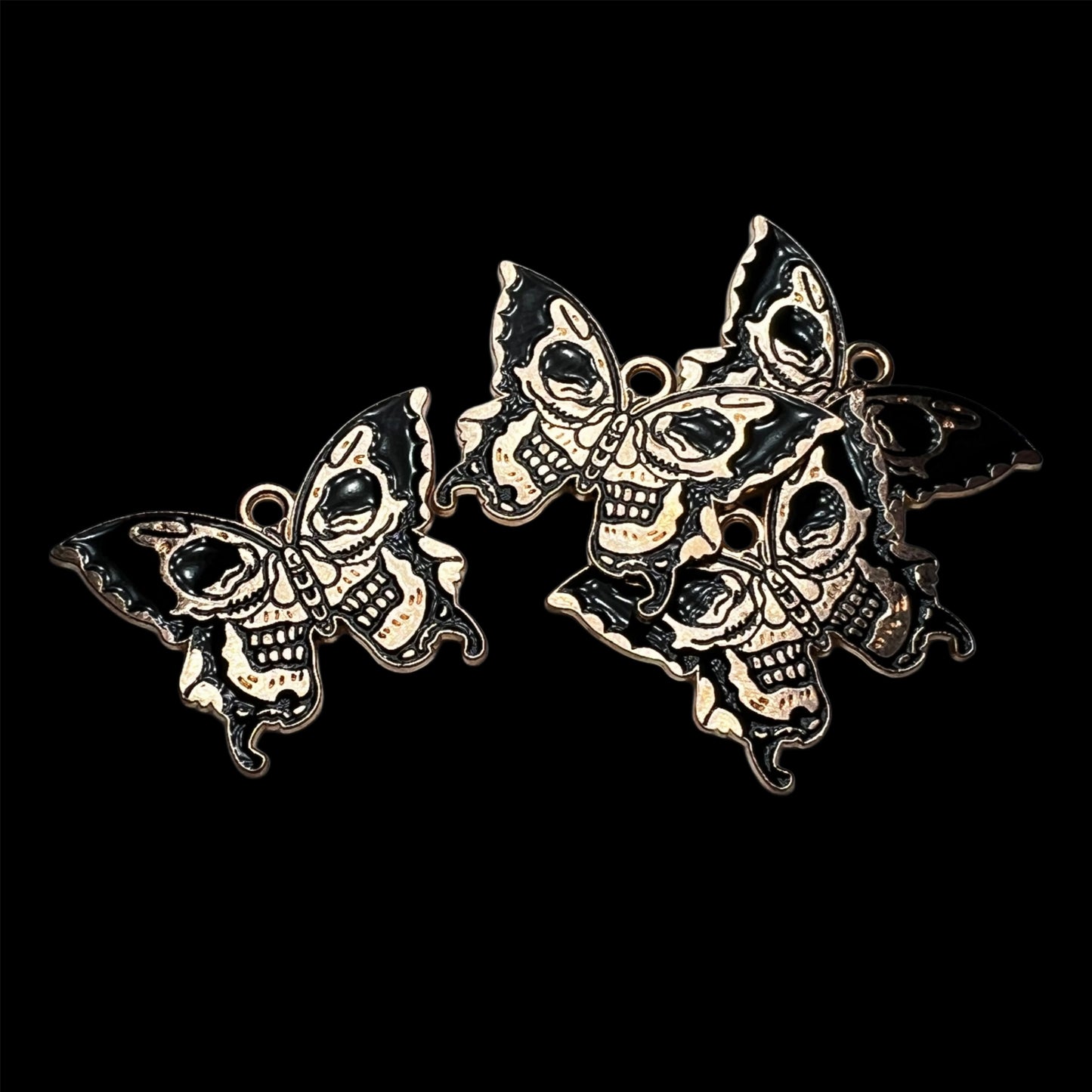Gold Black Butterfly Skull #2