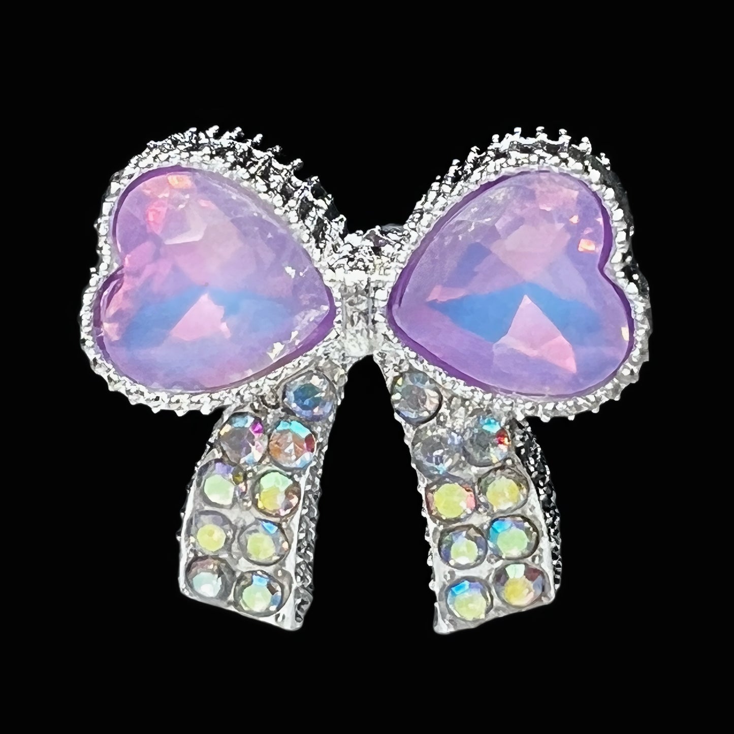Bow Metal Rhinestone Bead