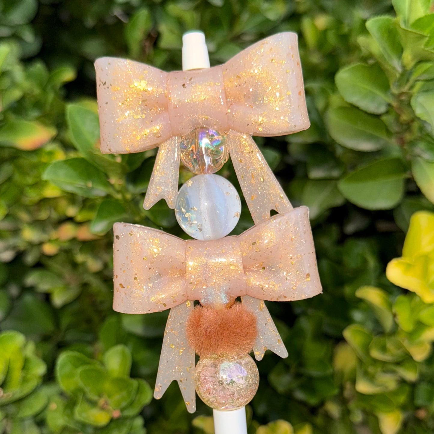 Shiny Gold Foil - 3D Bow Topper Bead