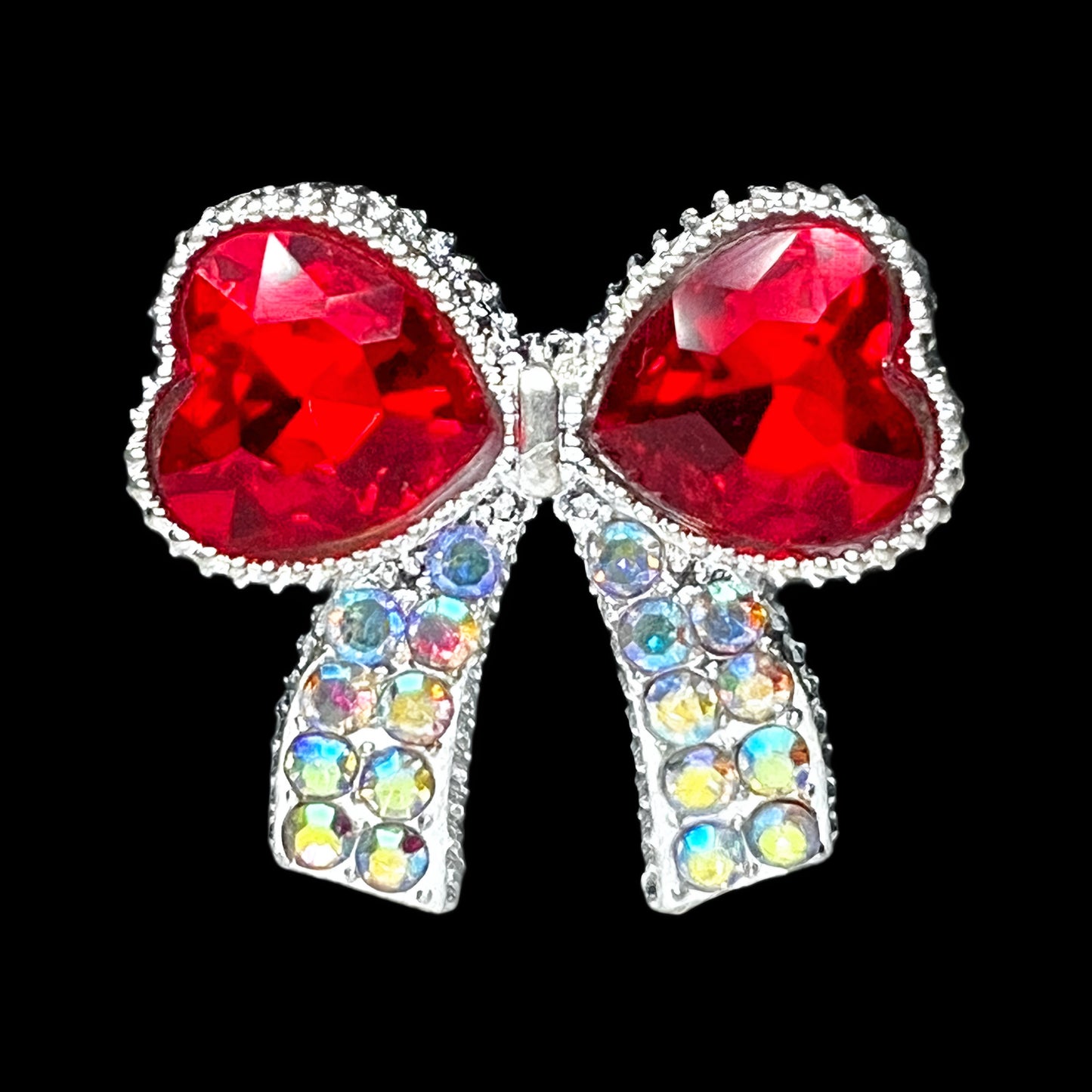 Bow Metal Rhinestone Bead
