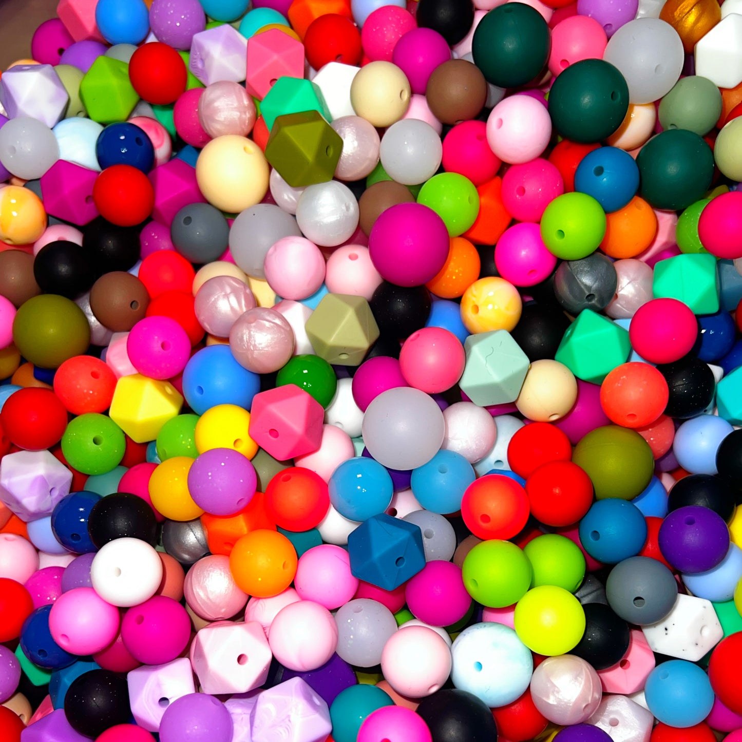 Silicone Rainbow Bead Mix