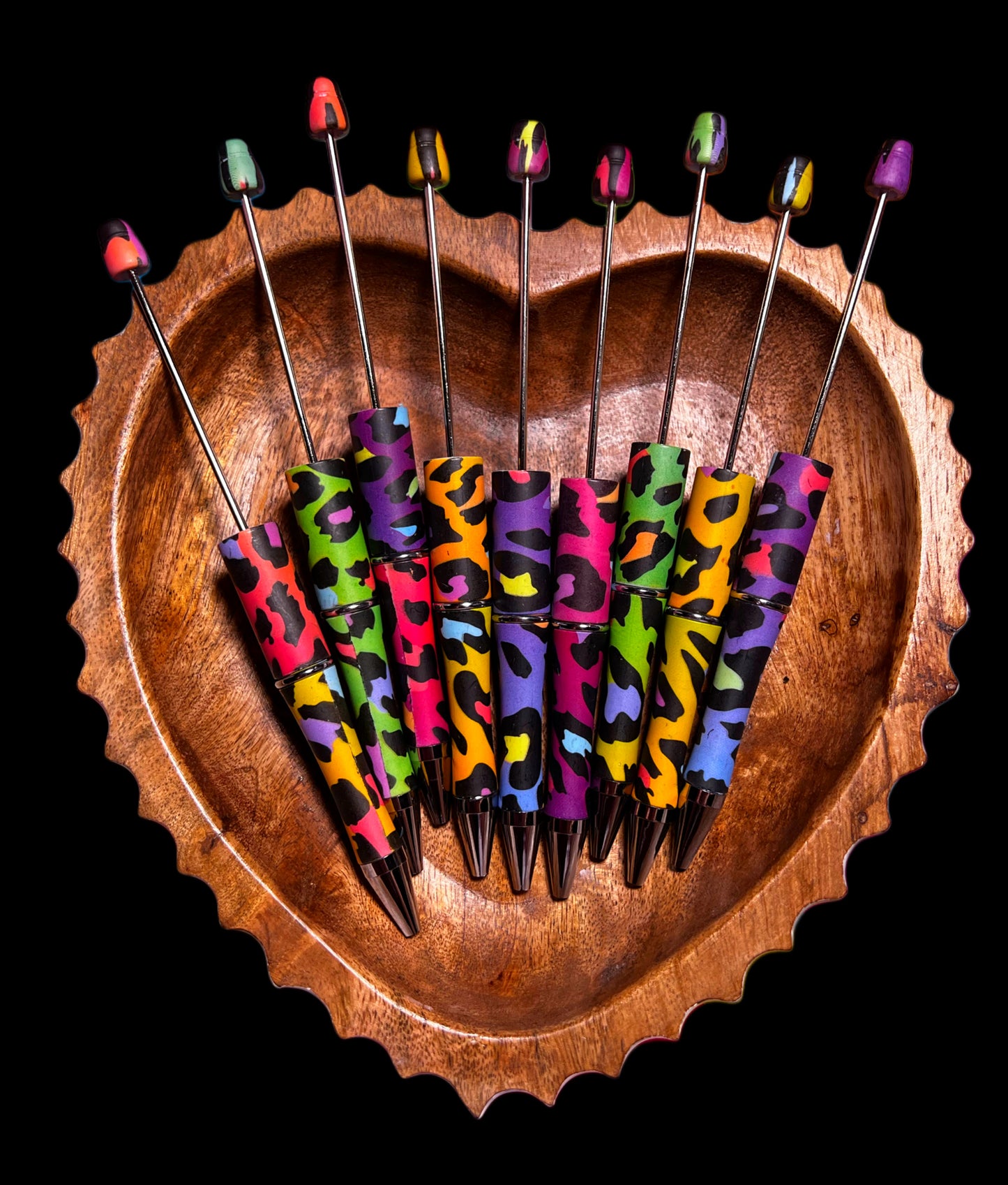 Animal Print Rainbow Mix Beadable Pens