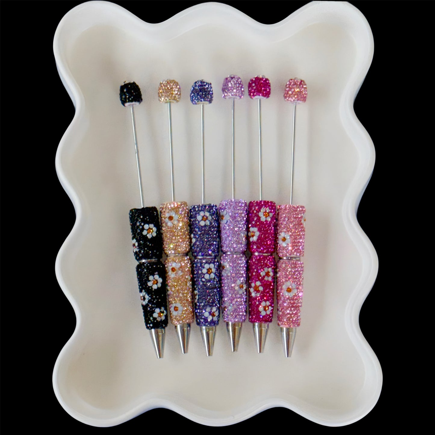 Fancy Rhinestone Daisy Bead-able Pens