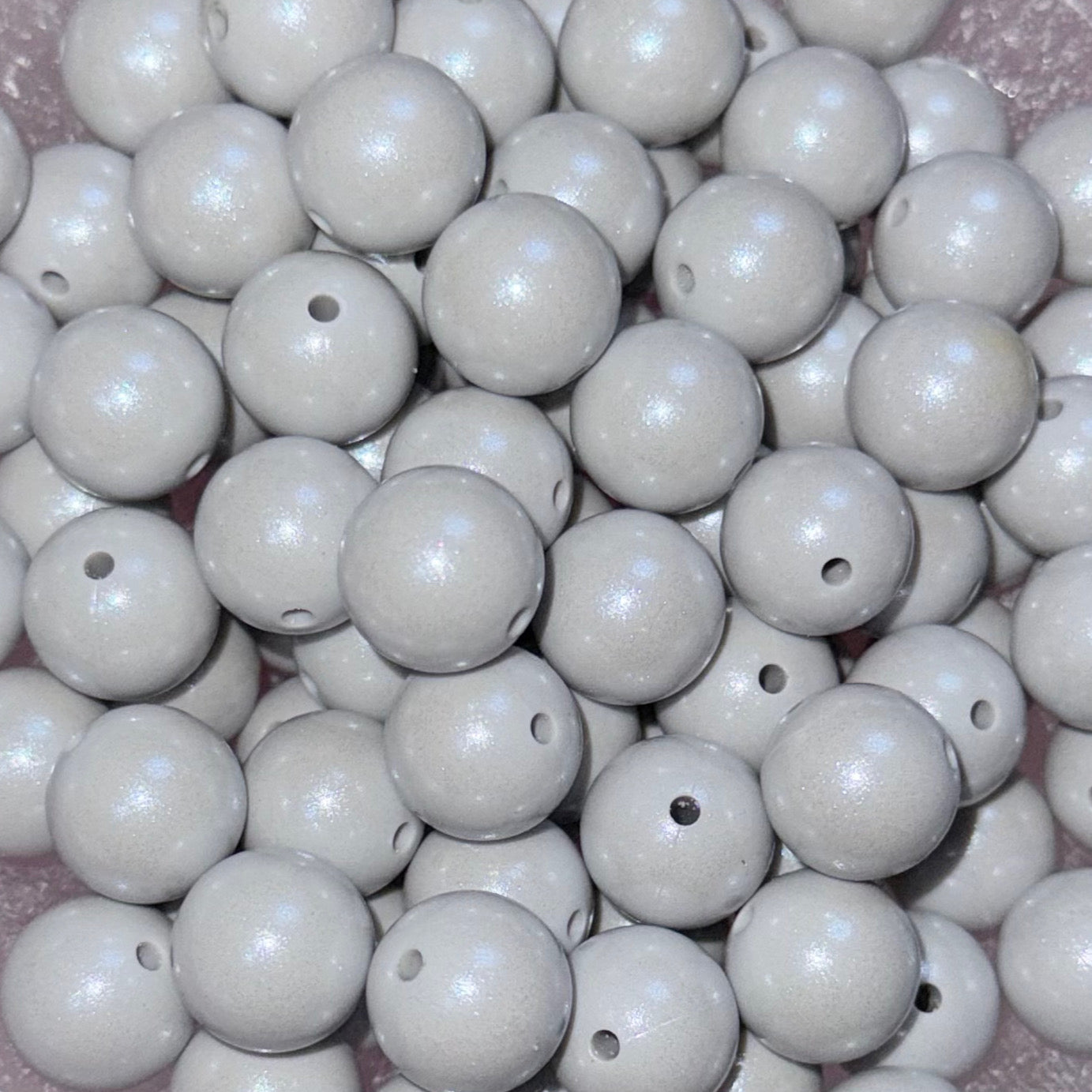 Gray Shimmer Silicone 15mm Bead