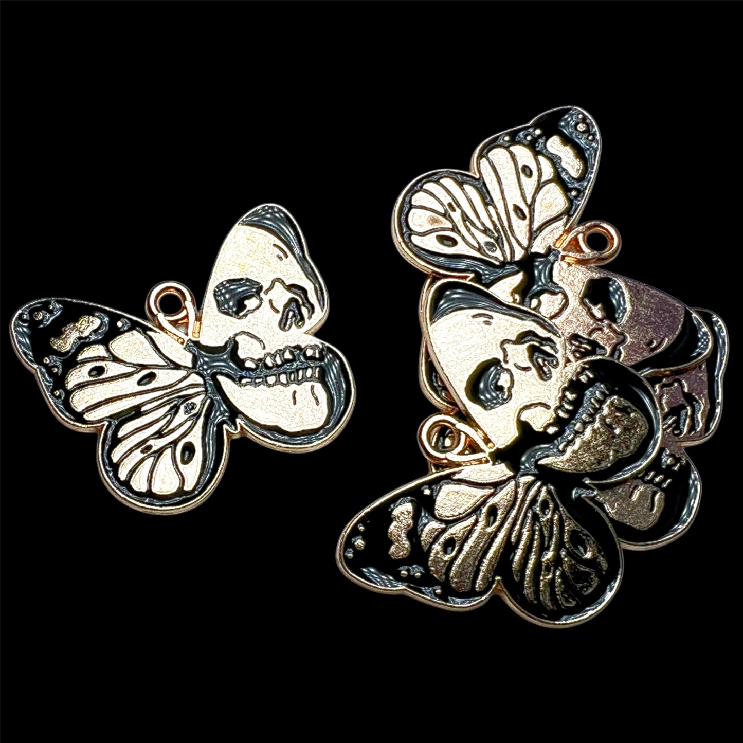 Gold Black Butterfly Skull #1