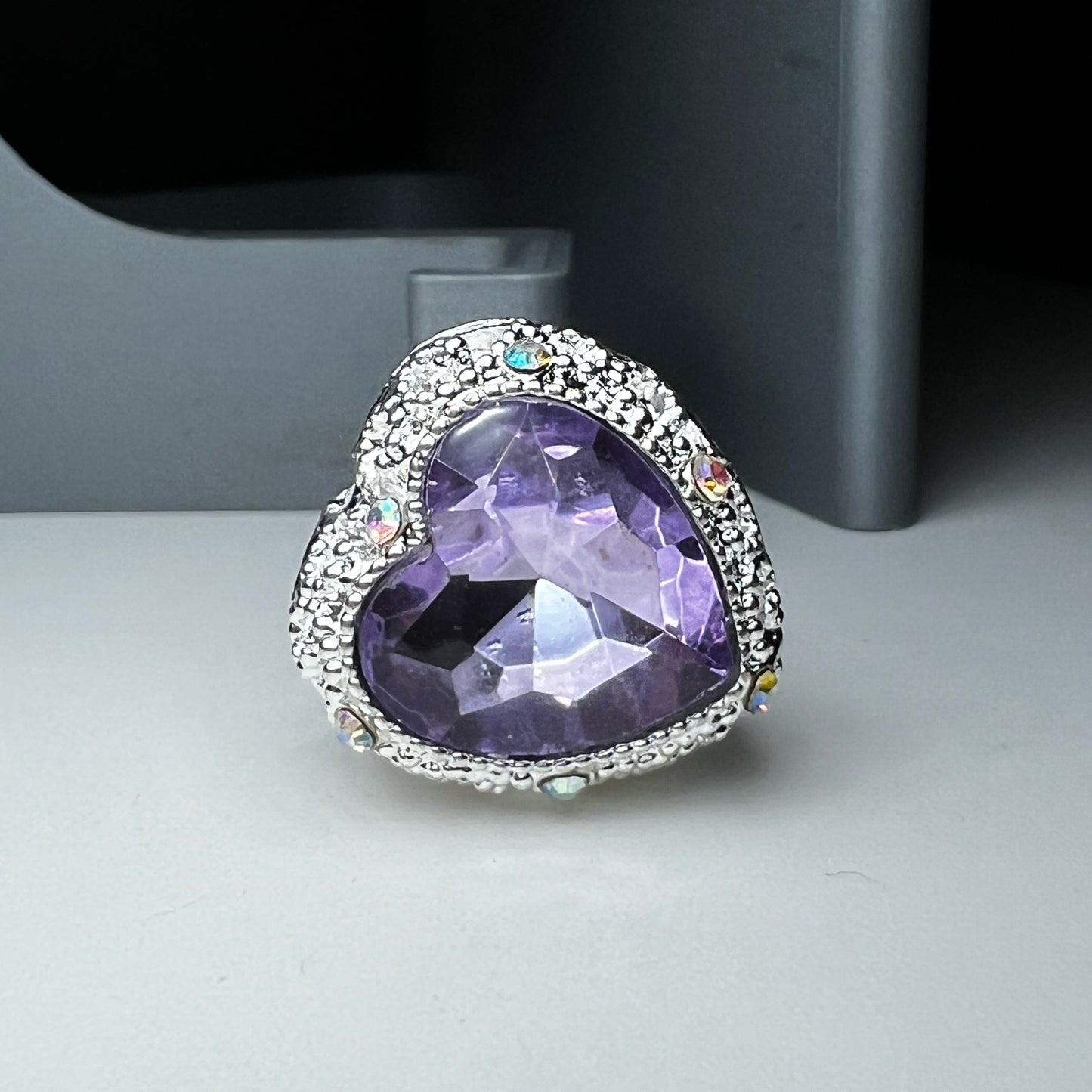 Heart Metal Rhinestone Bead