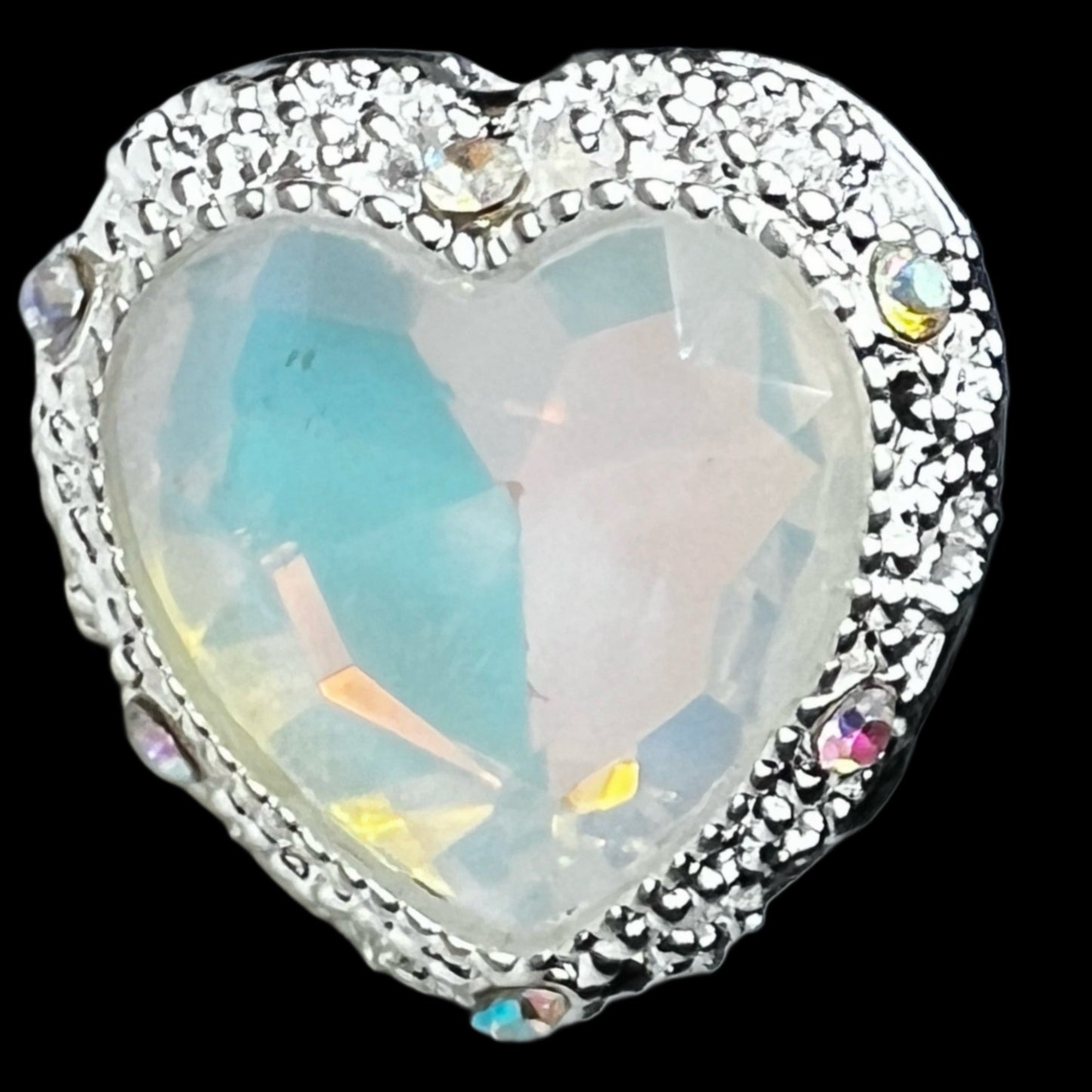Heart Metal Rhinestone Bead