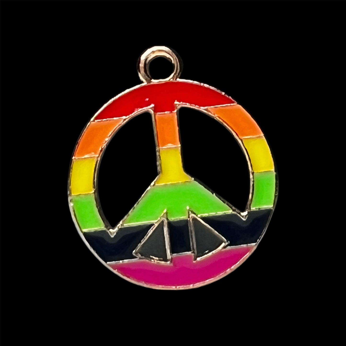 Gold Colorful Peace Symbol