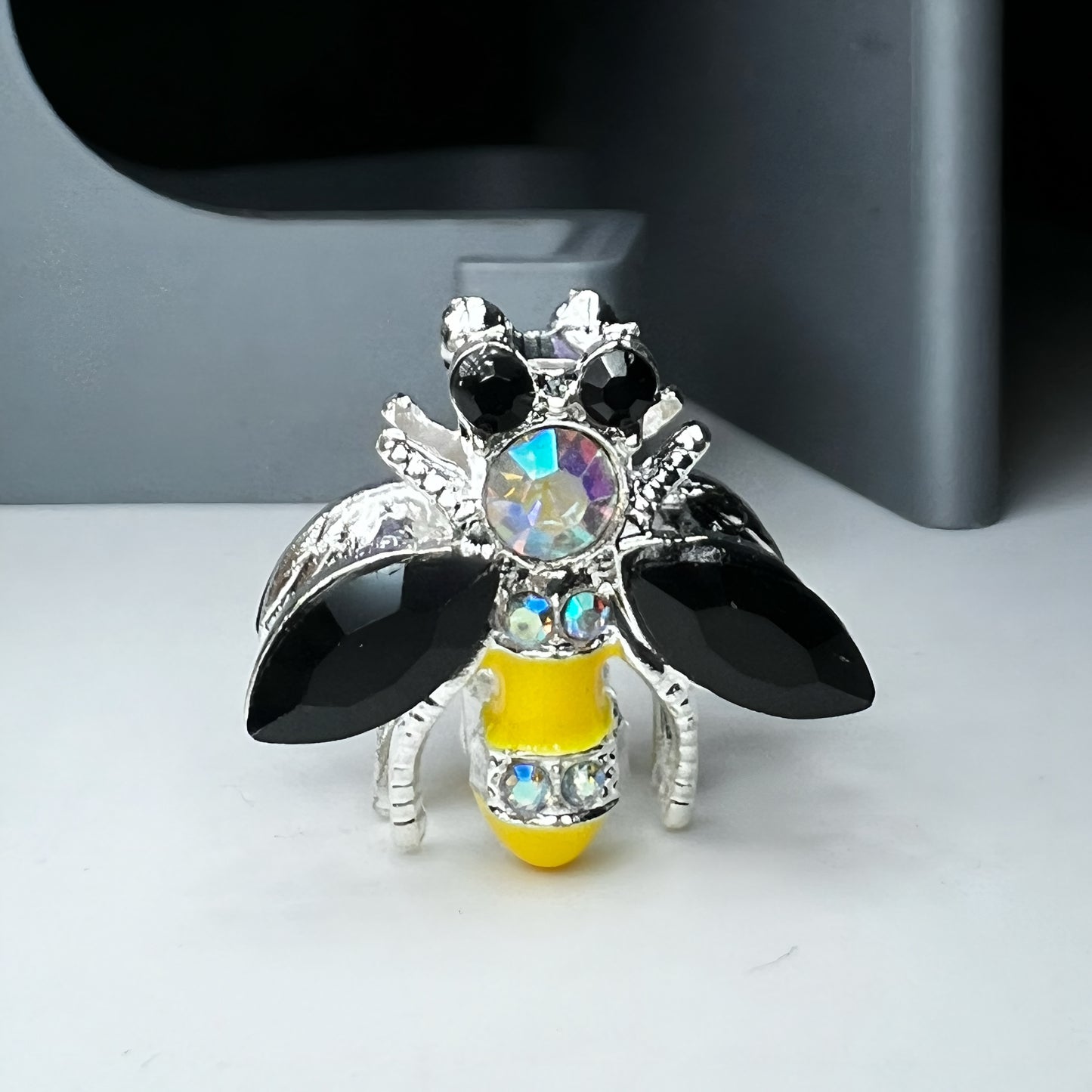 Bee Metal Rhinestone Bead