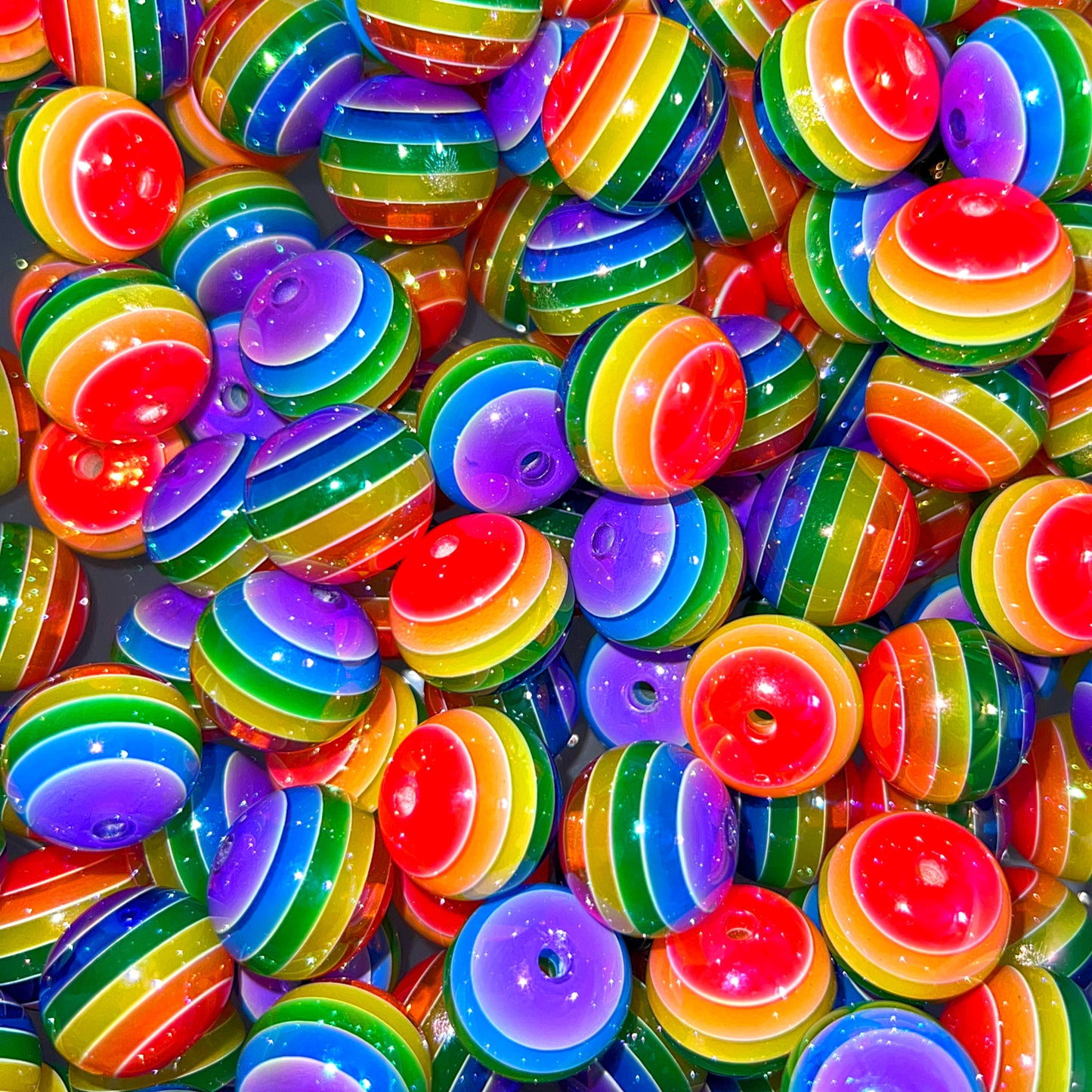 Jelly Rainbow 20mm Resin Bead