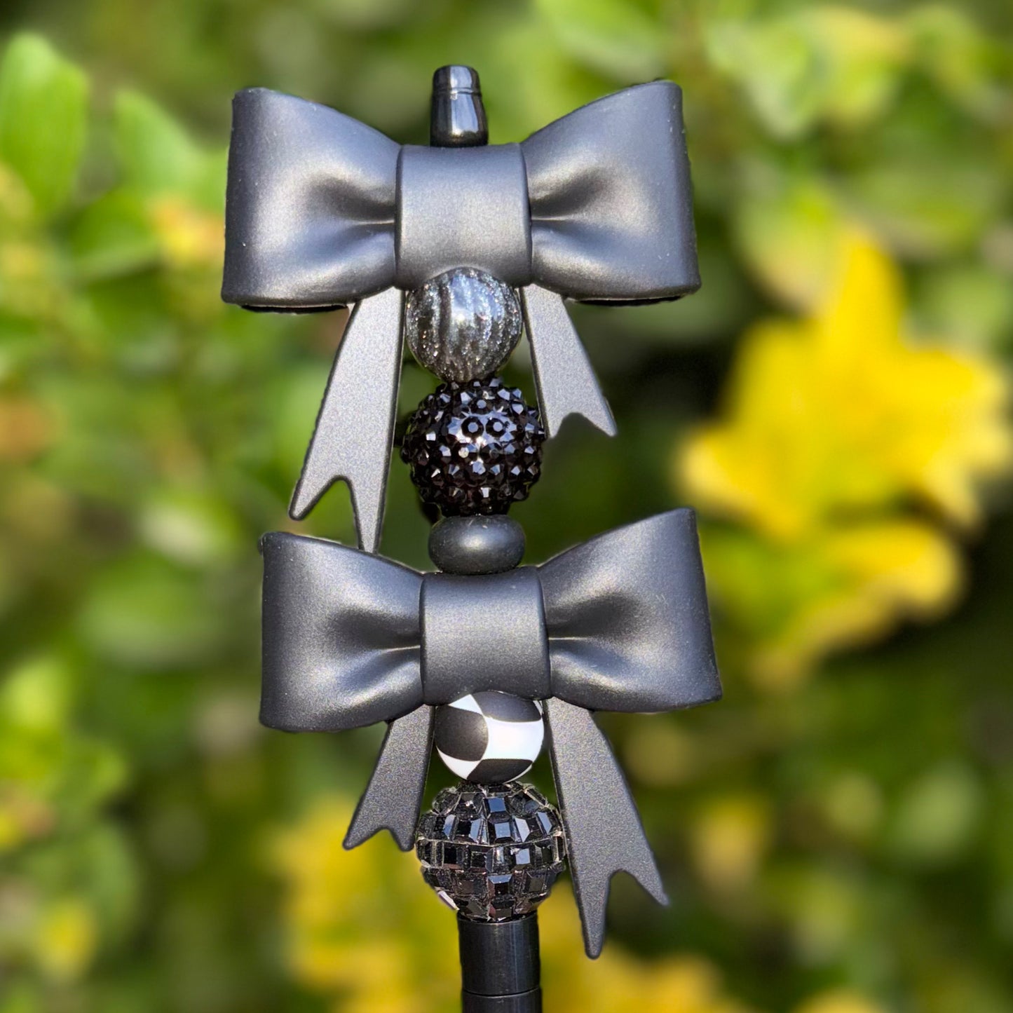 Matte Black - 3D Bow Topper Bead