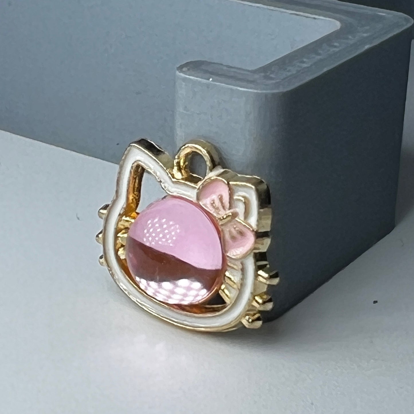 Gold HK Pink Bubble Head Charm