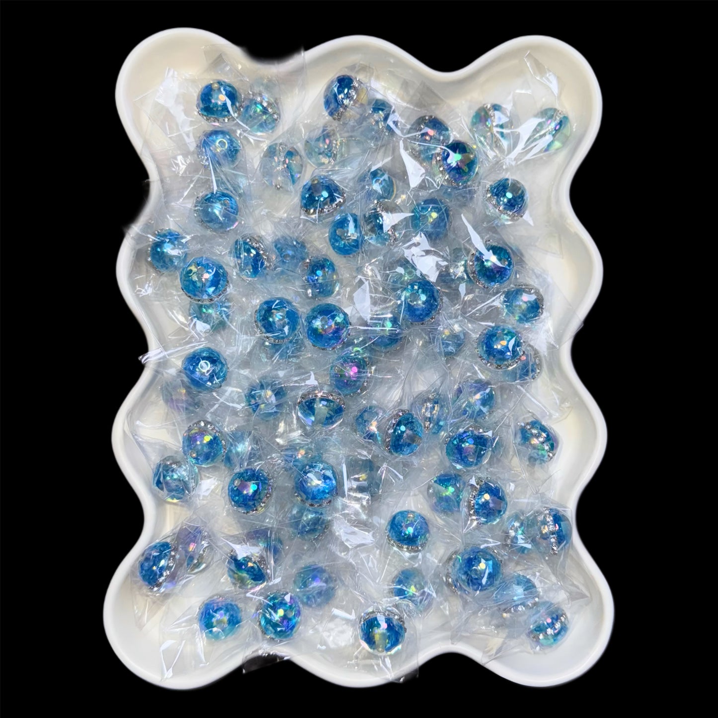Blue Rhinestone Bling 16mm Bead