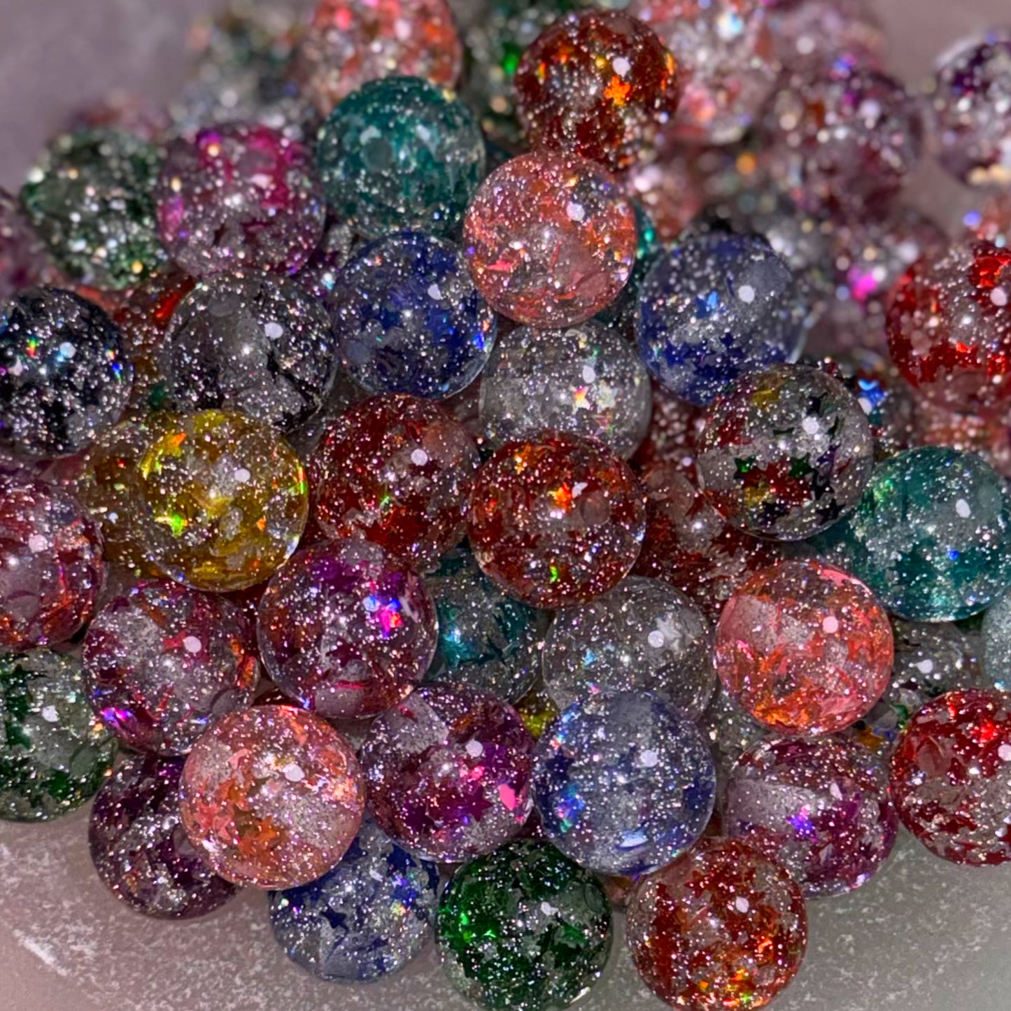 Mixed Star Glitter Confetti 16mm Resin Bead