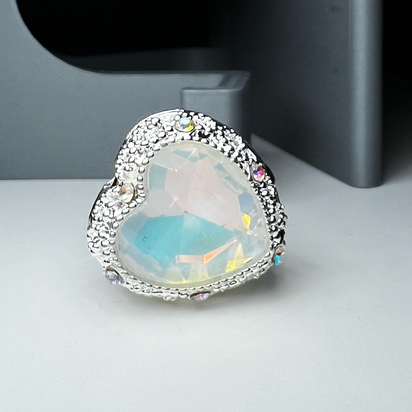 Heart Metal Rhinestone Bead