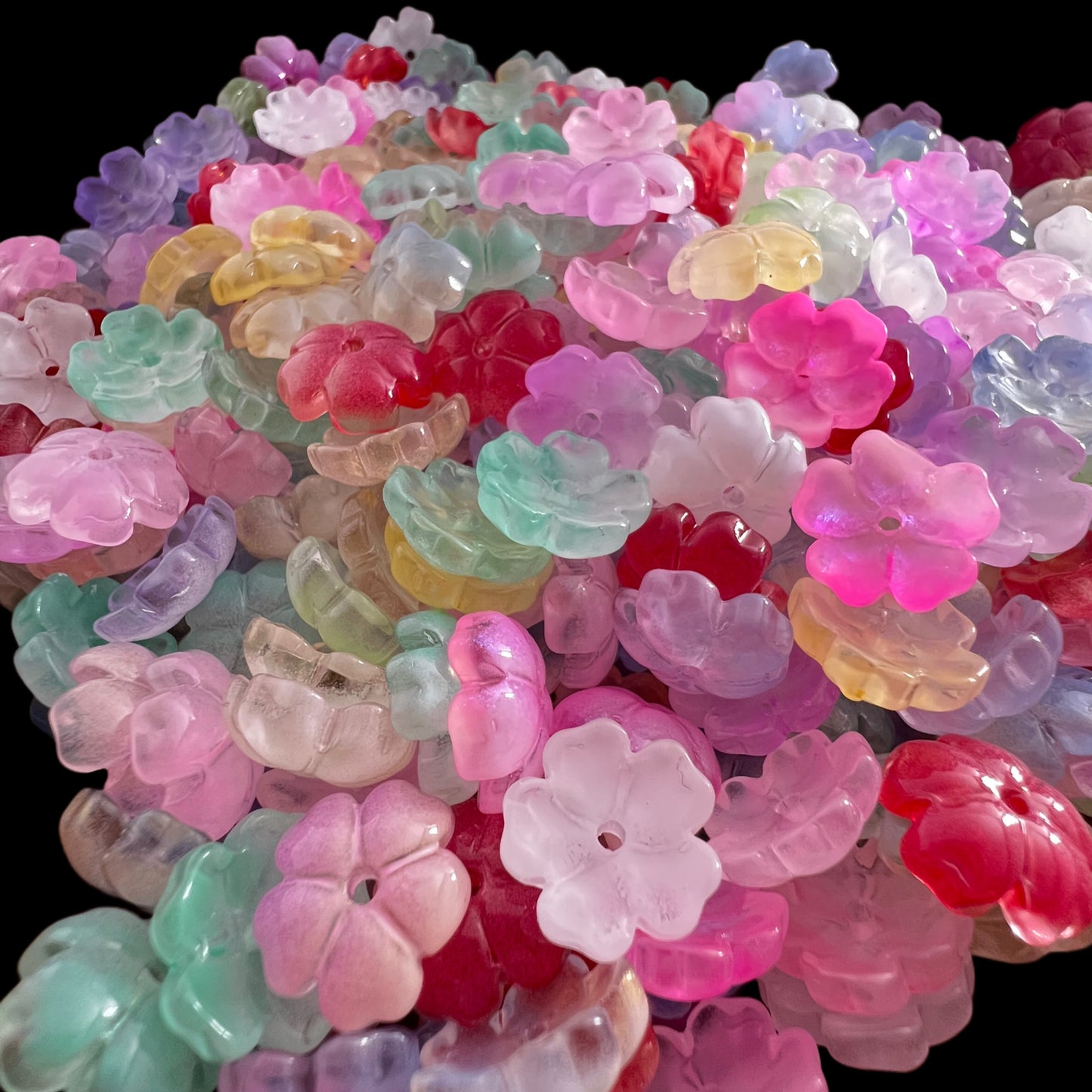 Hibiscus Glass Floral Beads (not for pen bars)