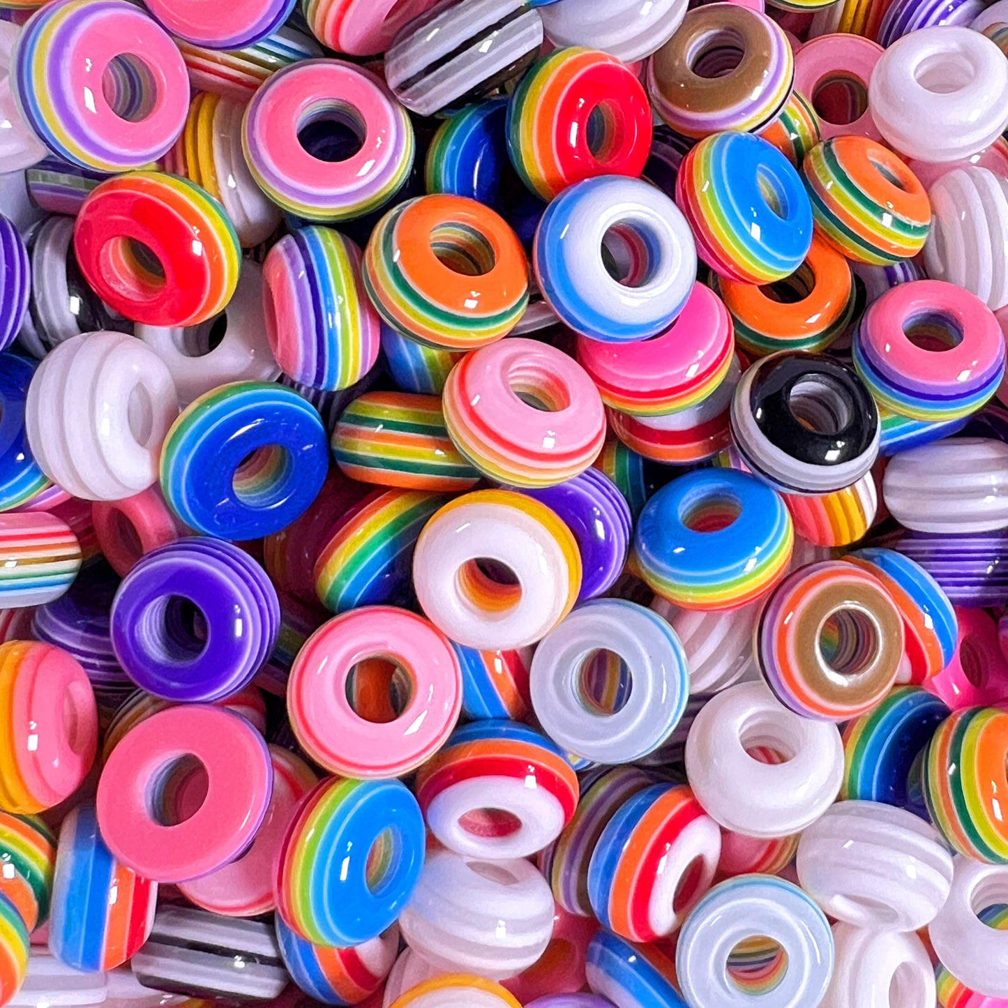 Lollipop Stripe Rainbow Spacer Mix