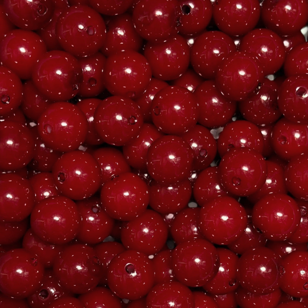 "Cranberry" Pearl Acrylic 16mm Bead