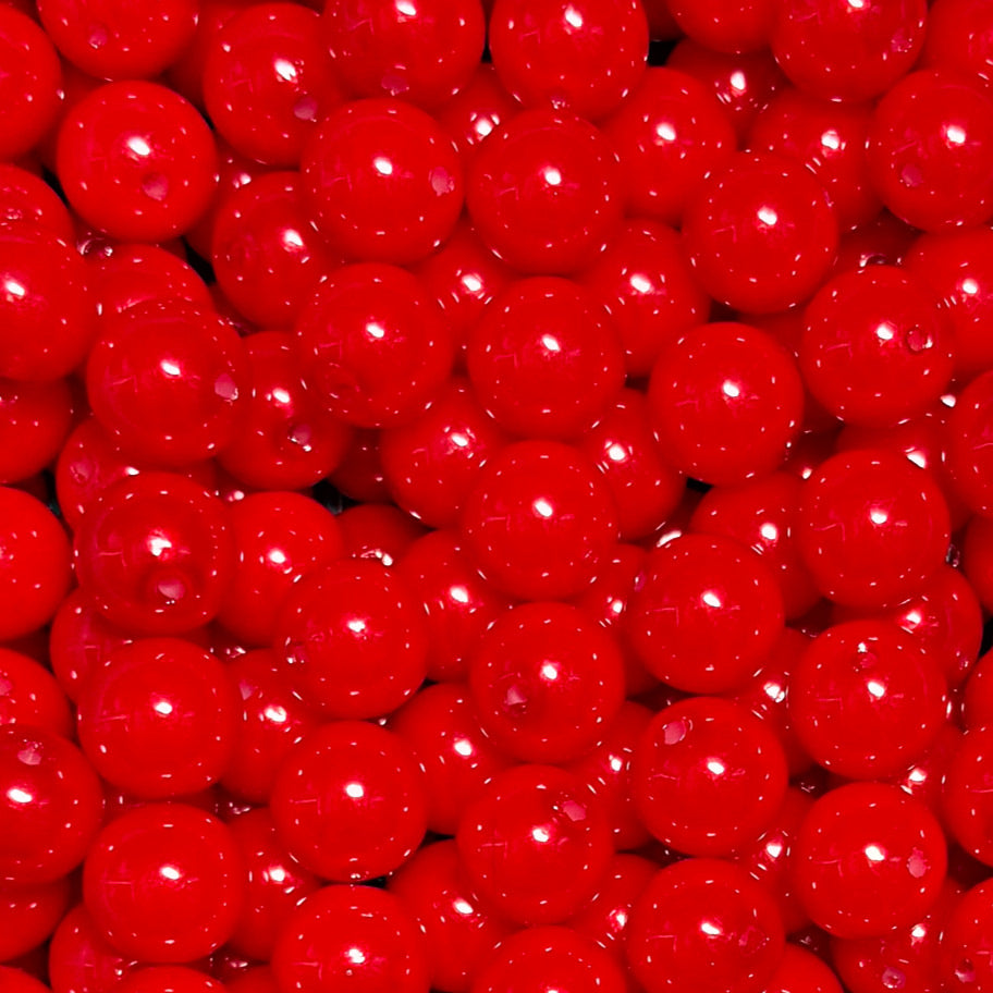 "Candy Red" Pearl Acrylic 16mm Bead