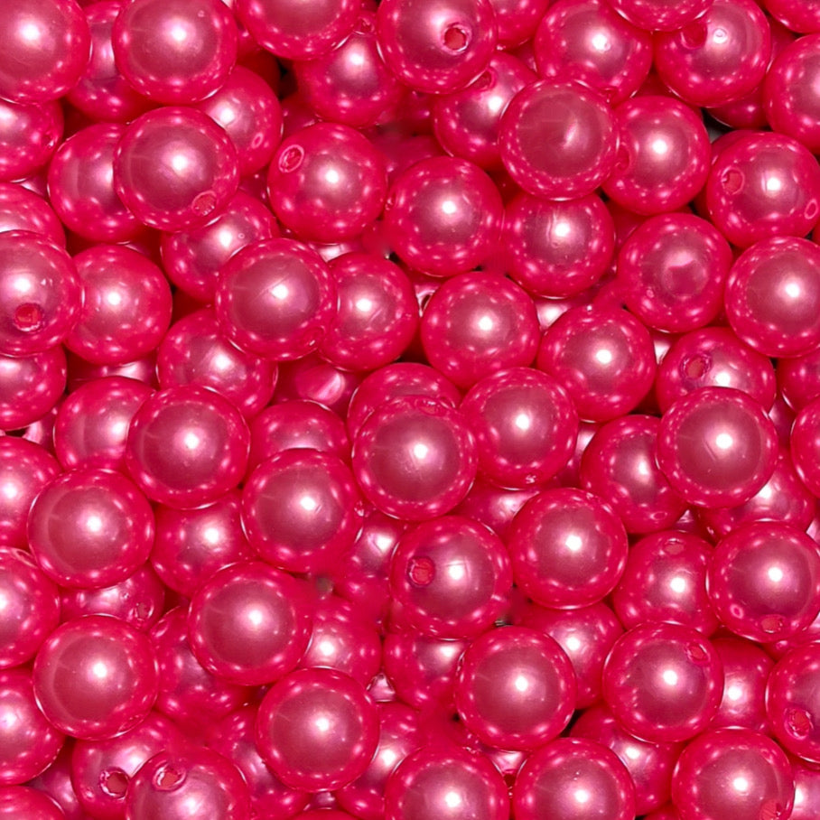 "Ultra Pink" Pearl Acrylic 16mm Bead