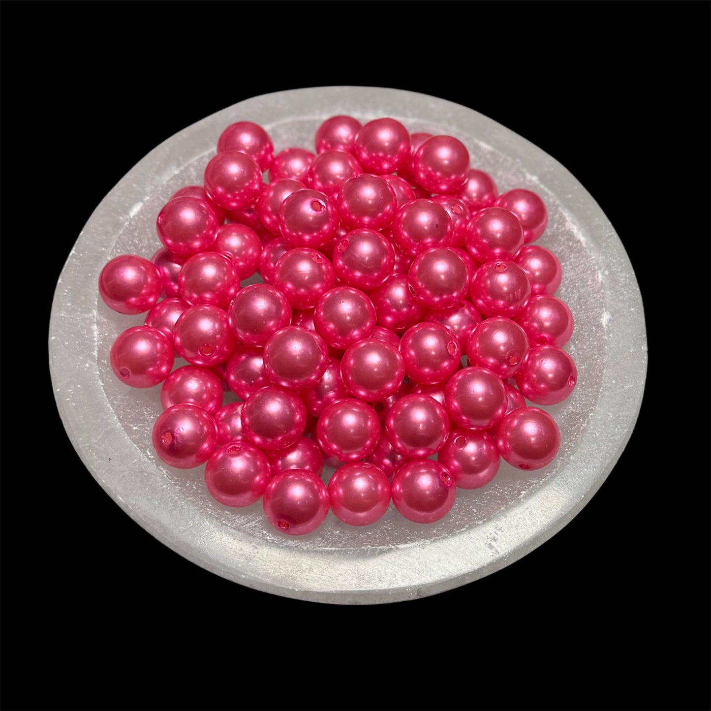 "Ultra Pink" Pearl Acrylic 16mm Bead