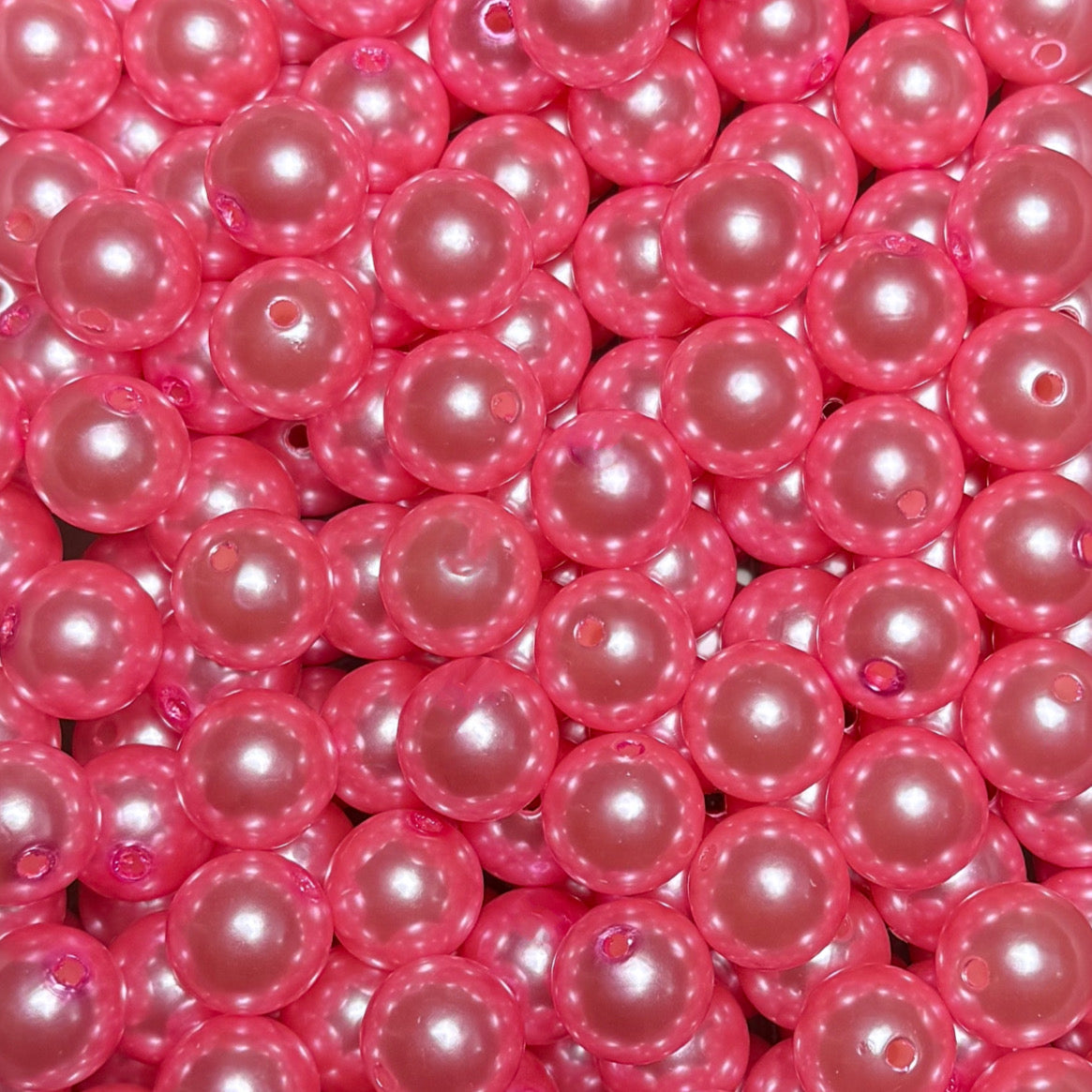 "Pink" Pearl Acrylic 16mm Bead