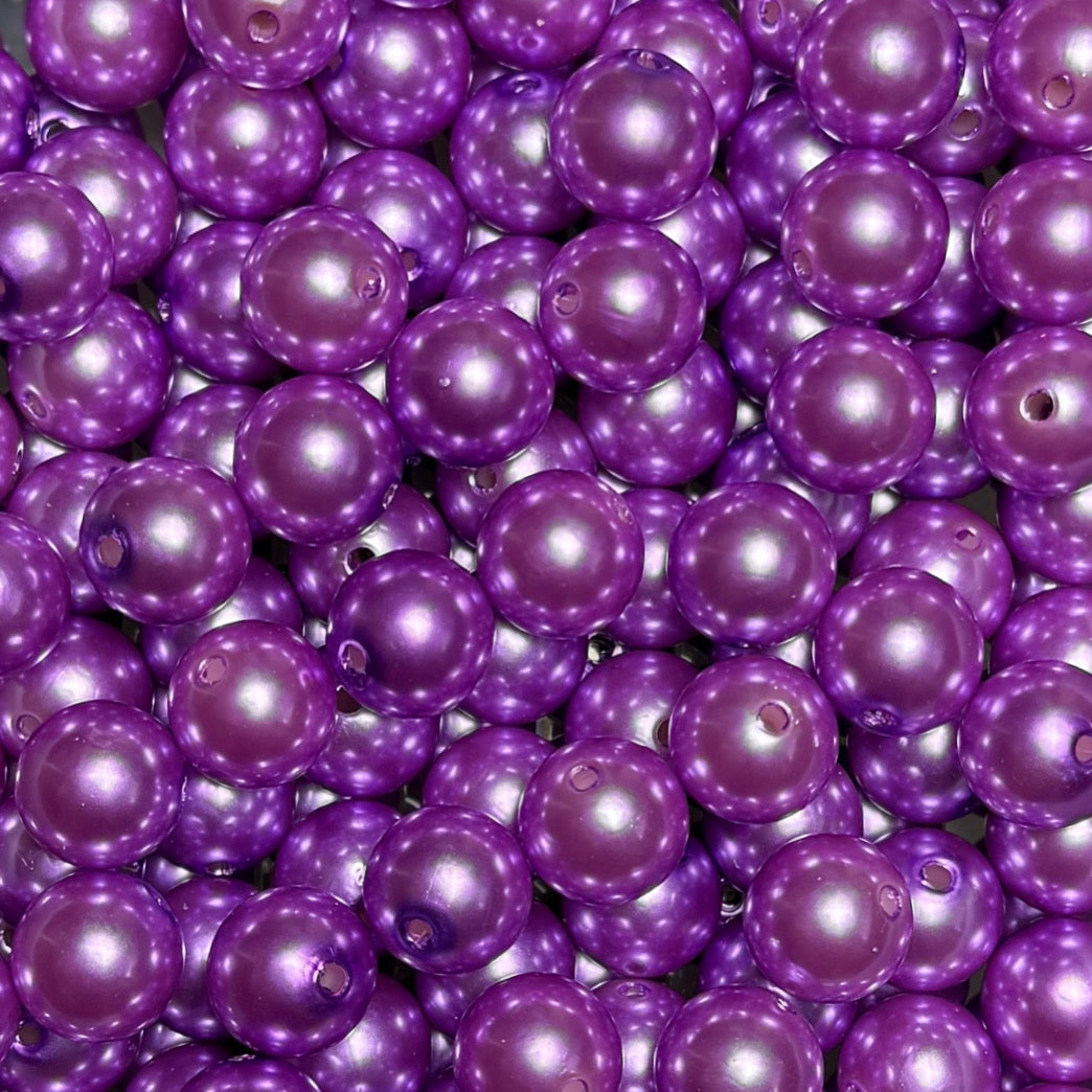 "Grape" Pearl Acrylic 16mm Bead