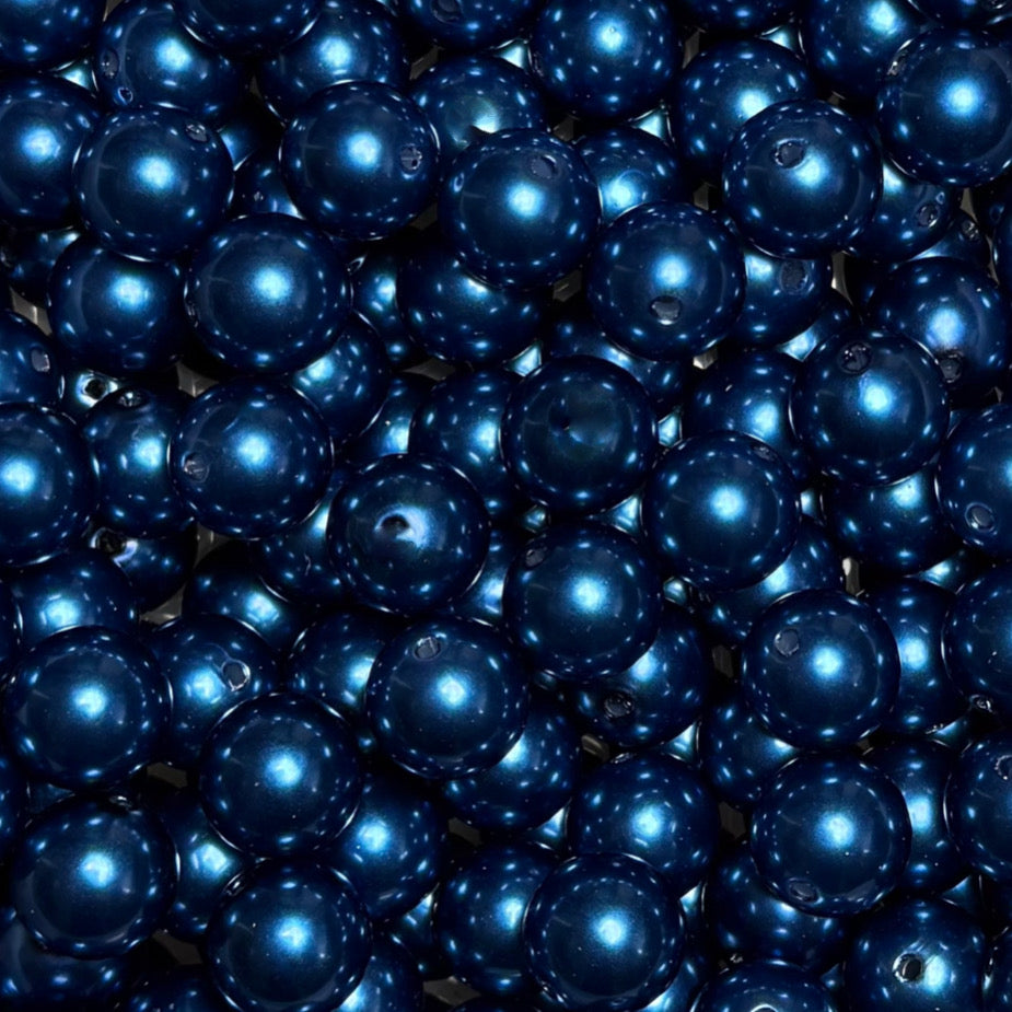"Navy" Pearl Acrylic 16mm Bead