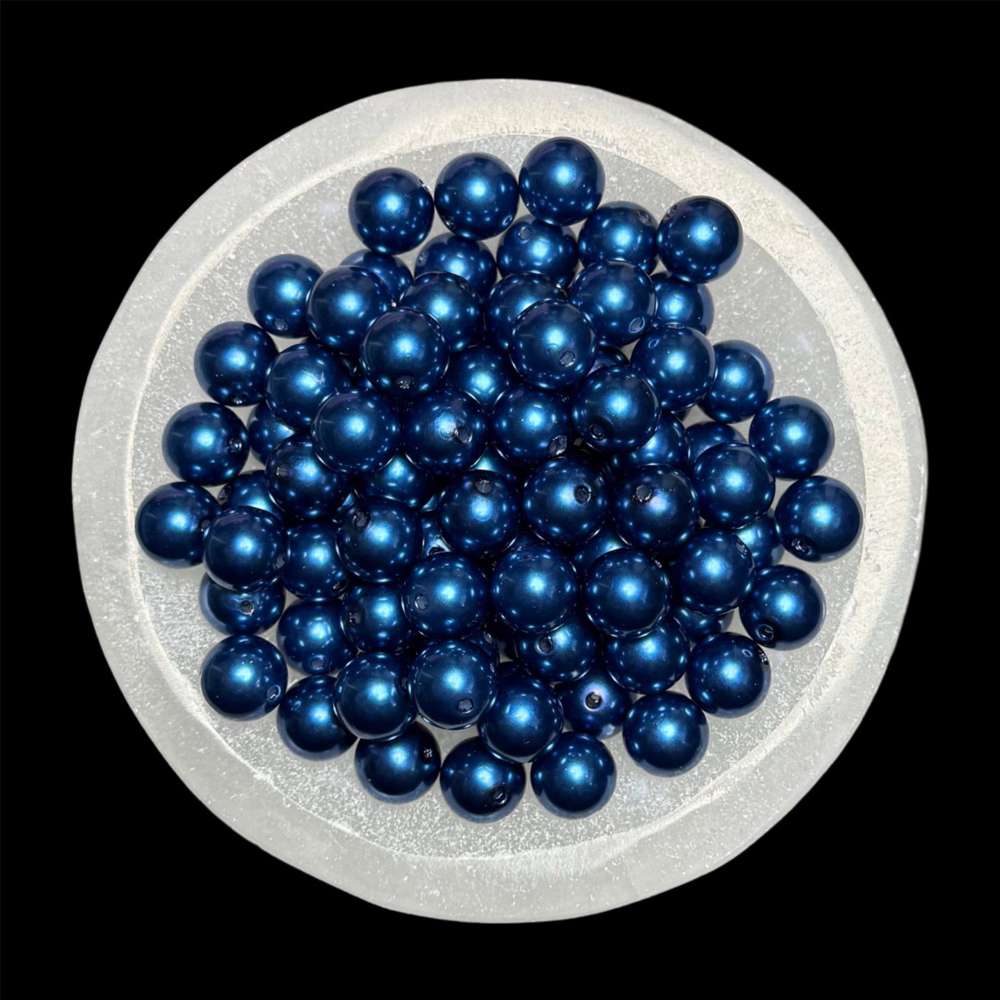"Navy" Pearl Acrylic 16mm Bead