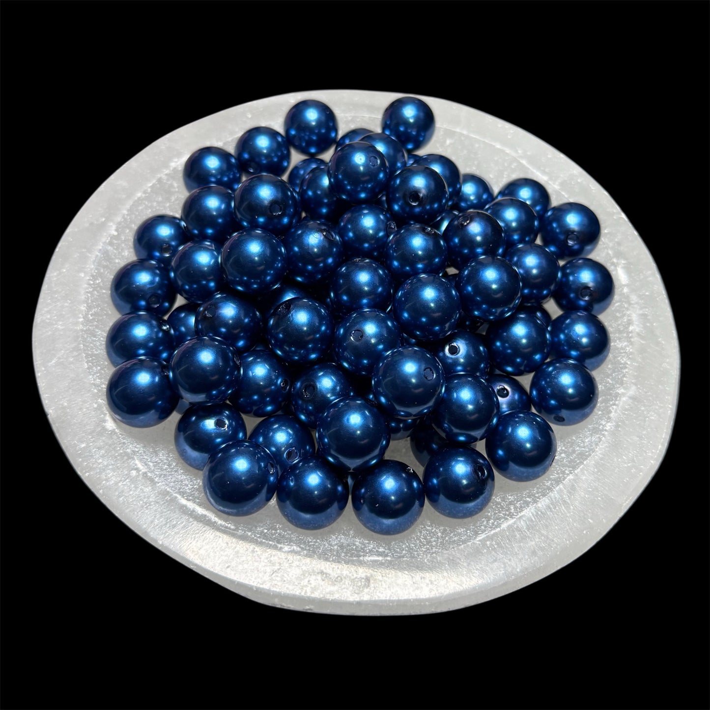 "Navy" Pearl Acrylic 16mm Bead