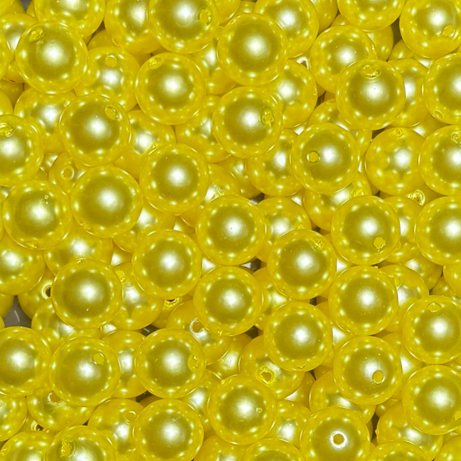 "Yellow" Pearl Acrylic 16mm Bead