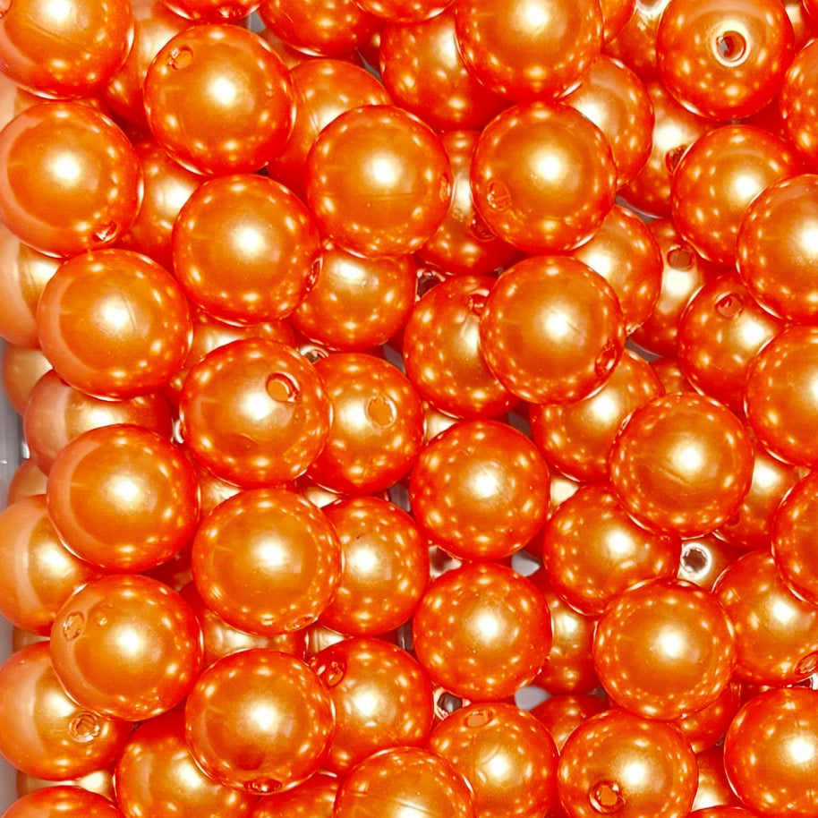 "Orange" Pearl Acrylic 16mm Bead