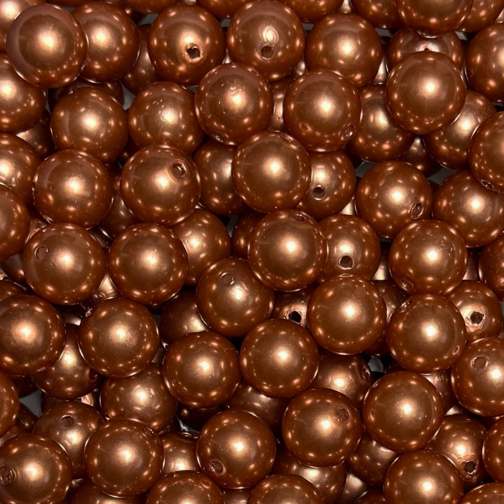 "Brown" Pearl Acrylic 16mm Bead