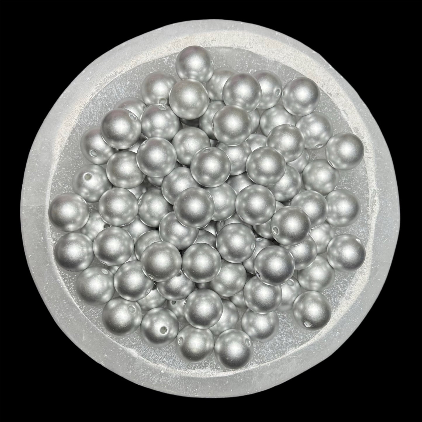 "Silver" Pearl Acrylic 16mm Bead