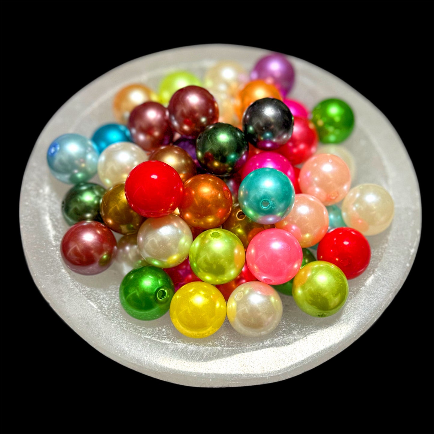 "Rainbow" Mix Pearl Acrylic 20mm Bead